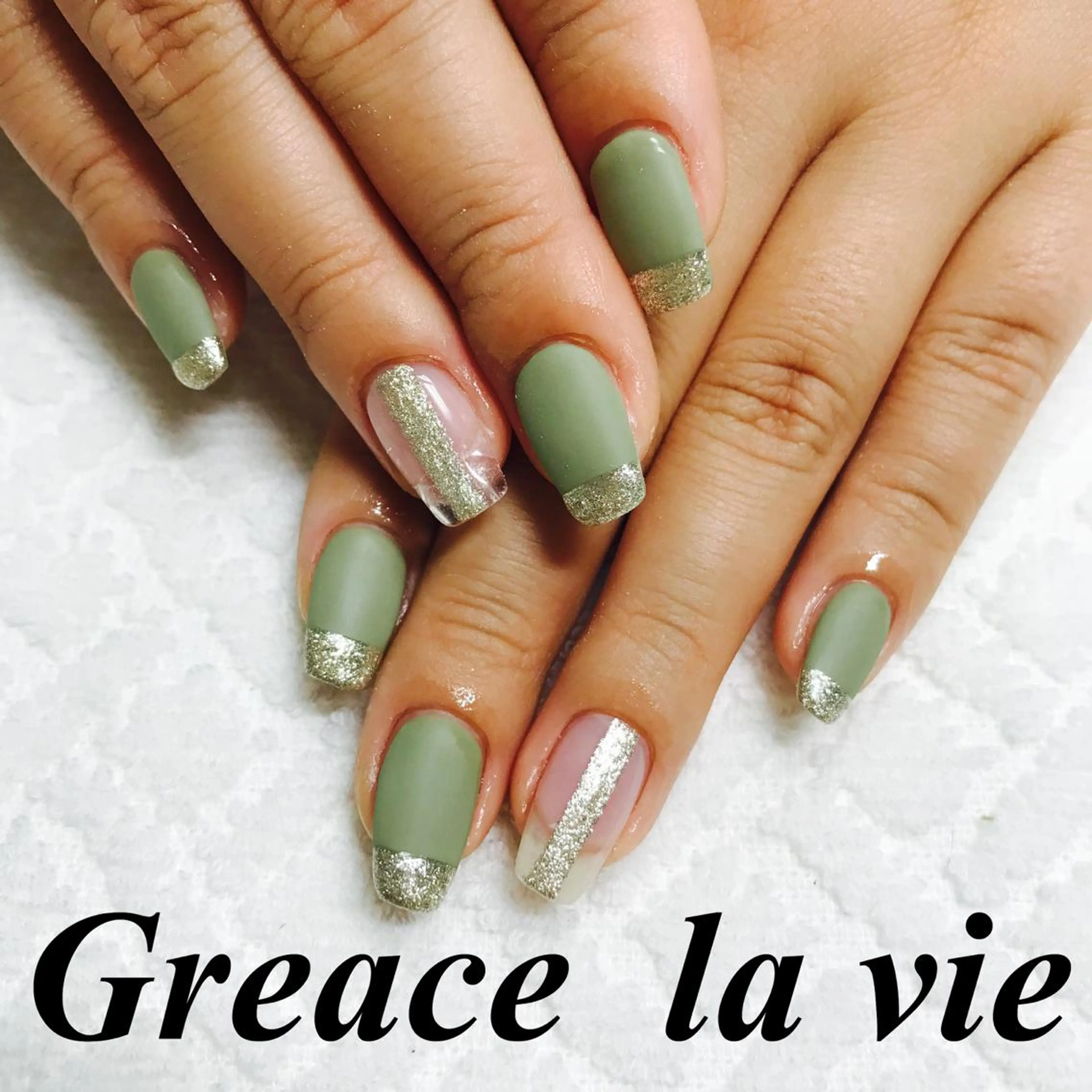 ミディアム カラー パーマ ヘアアレンジ キッズ ネイル マツエク・マツパ マットネイル Greace la vie所属・Greace  la vieのネイルデザイン