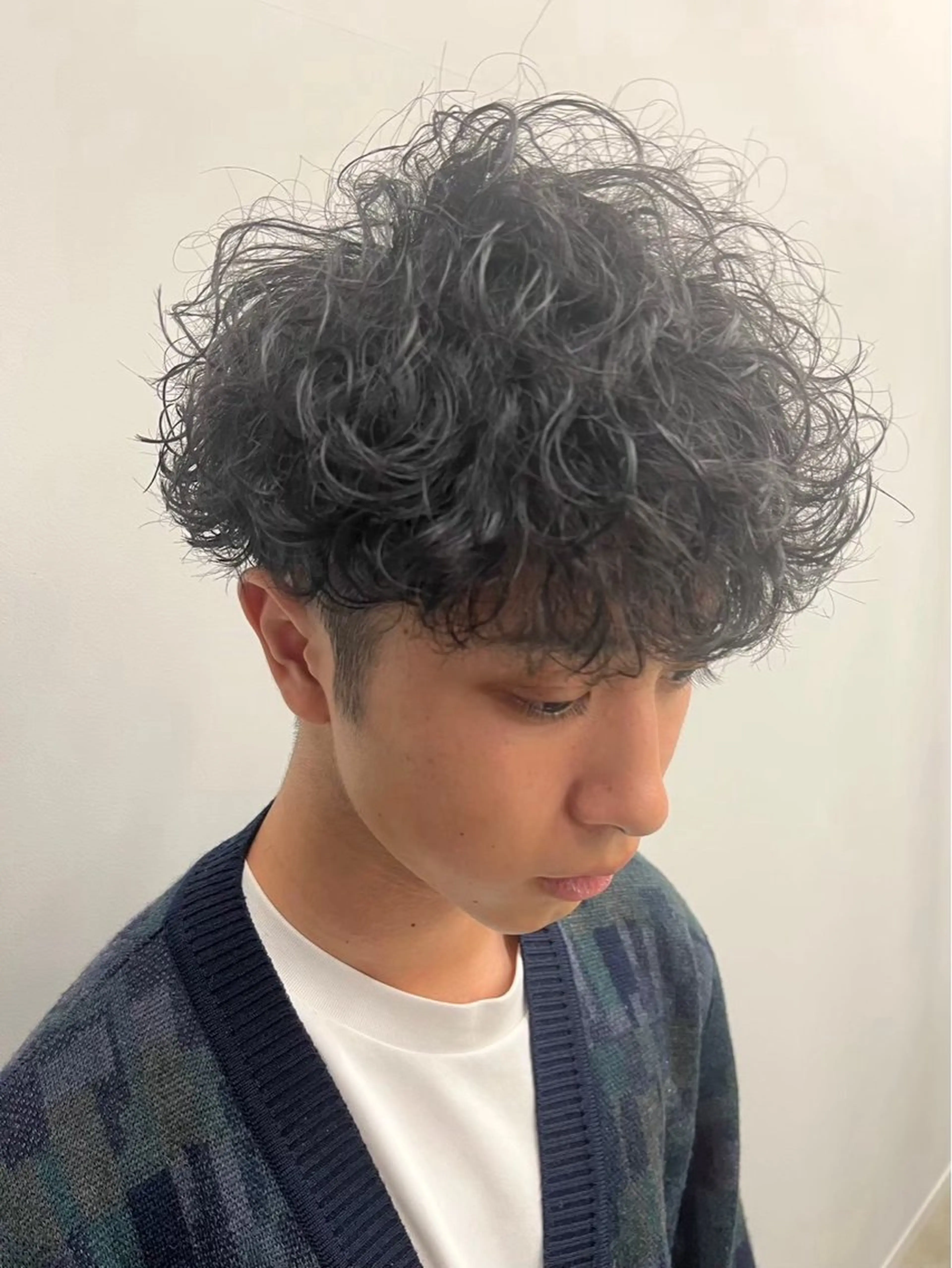 ショート パーマ メンズ カット パーマ ニュアンスパーマ/ ウルフ/ときなのヘアスタイル