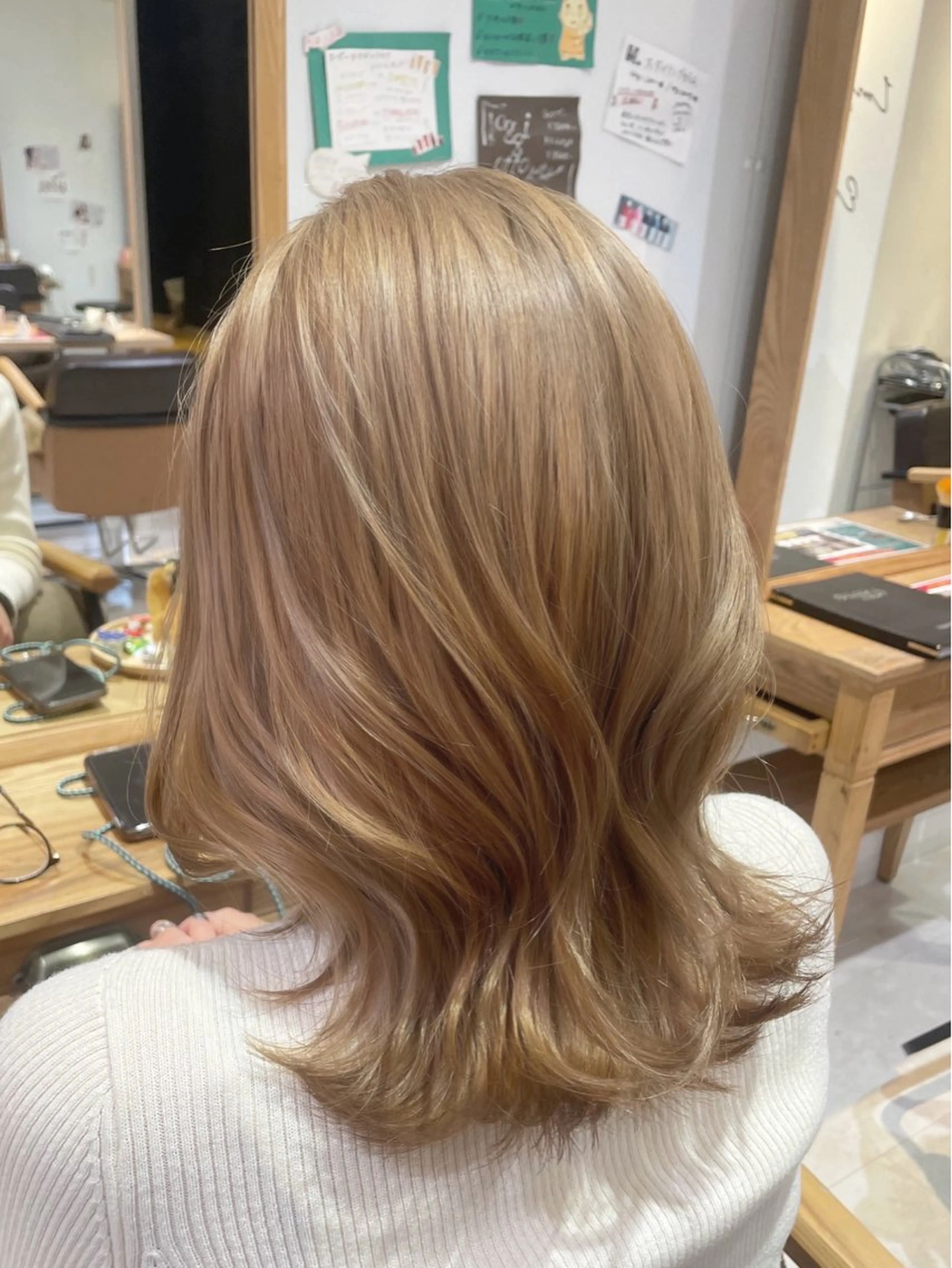 セミロング カラー 心斎橋/ブリーチなし 髪質改善/レイヤーのヘアスタイル