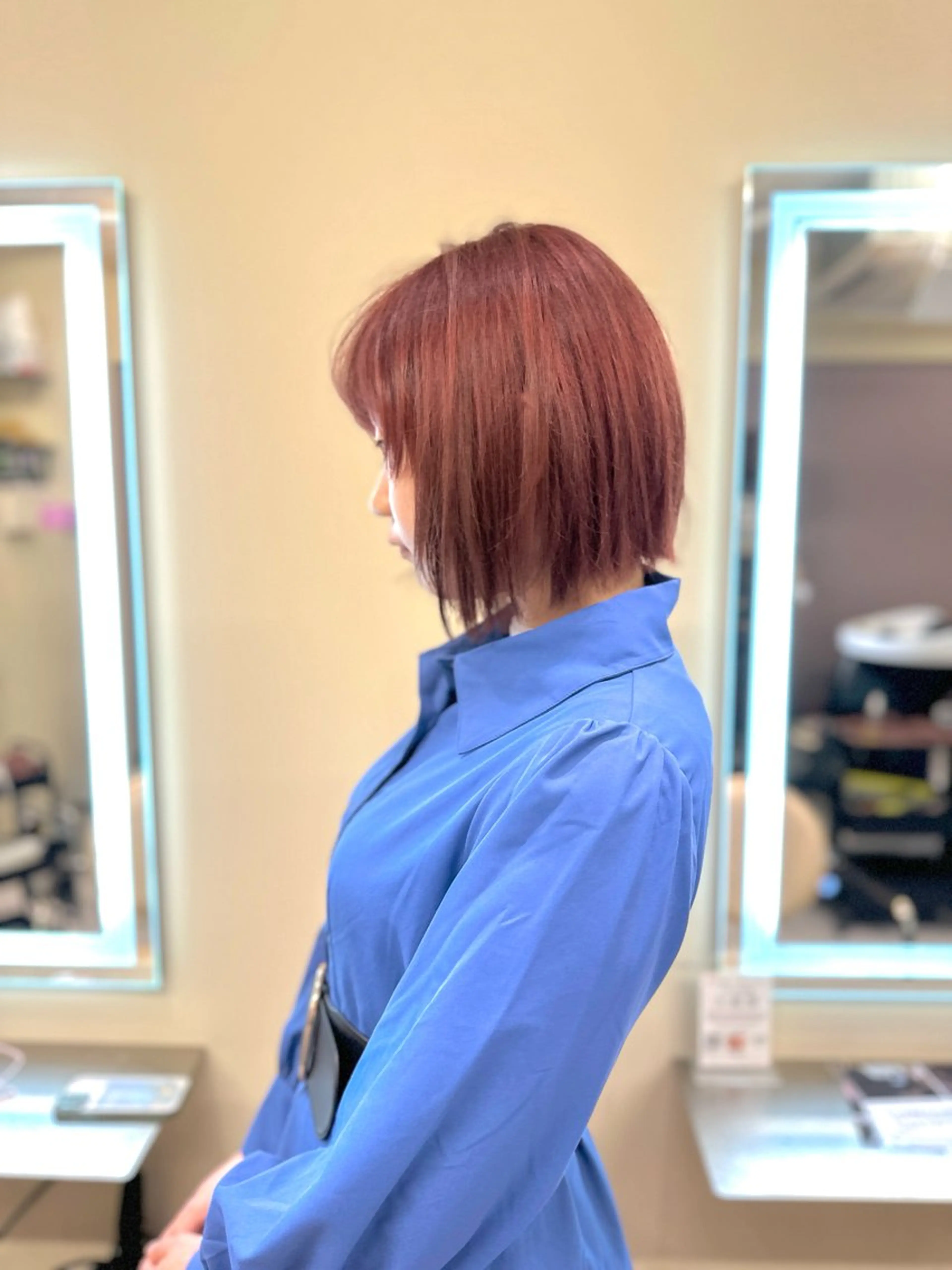 ミディアム カラー アディクシーカラー バレイヤージュ ブリーチ デザインカラー ダブルカラー opus 店長大和 レイヤー/赤み消しのヘアスタイル