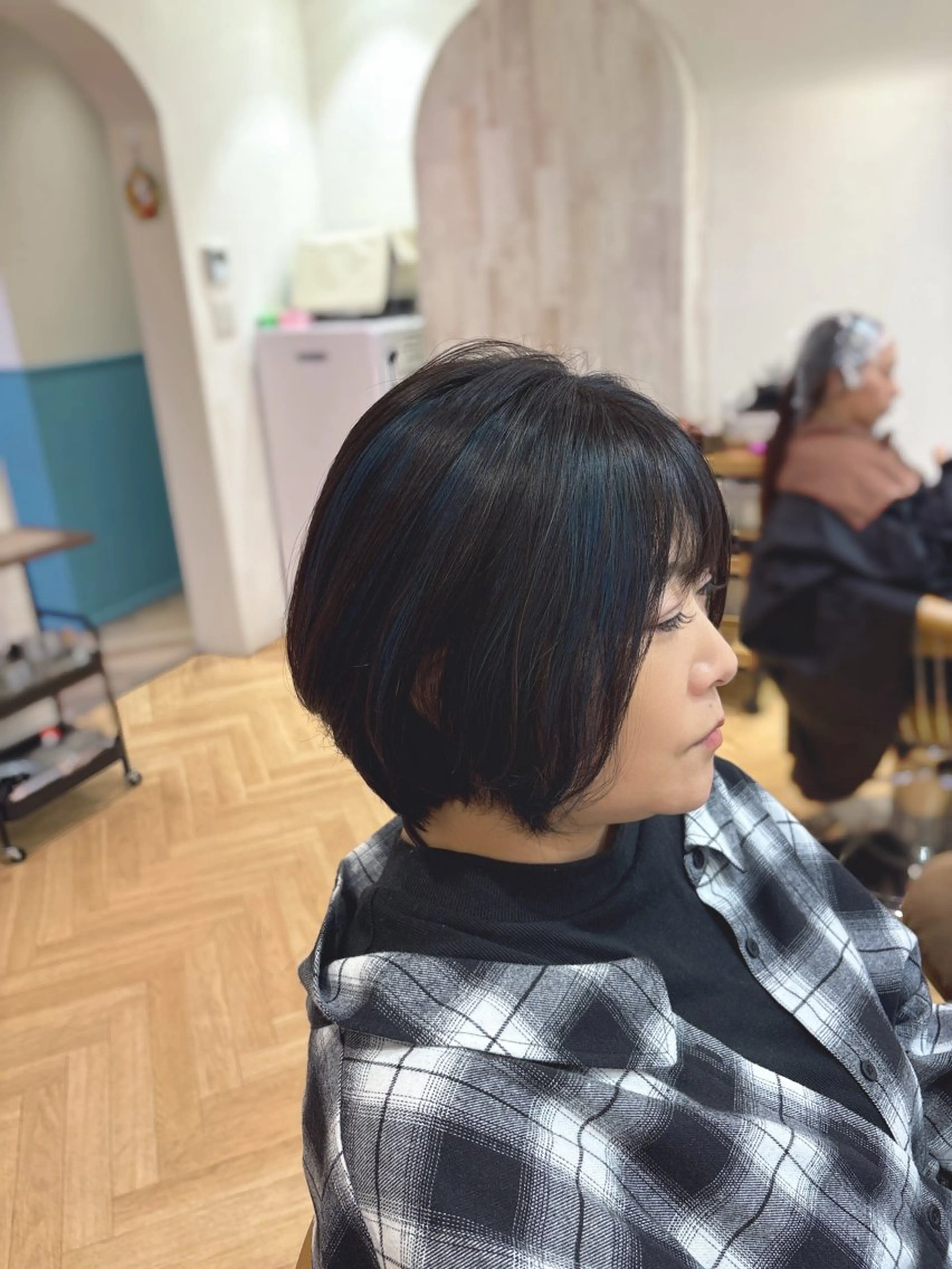 ミディアム カラー ハイライトカラー ハイライト ヘアカラー 河野 穂香のヘアスタイル