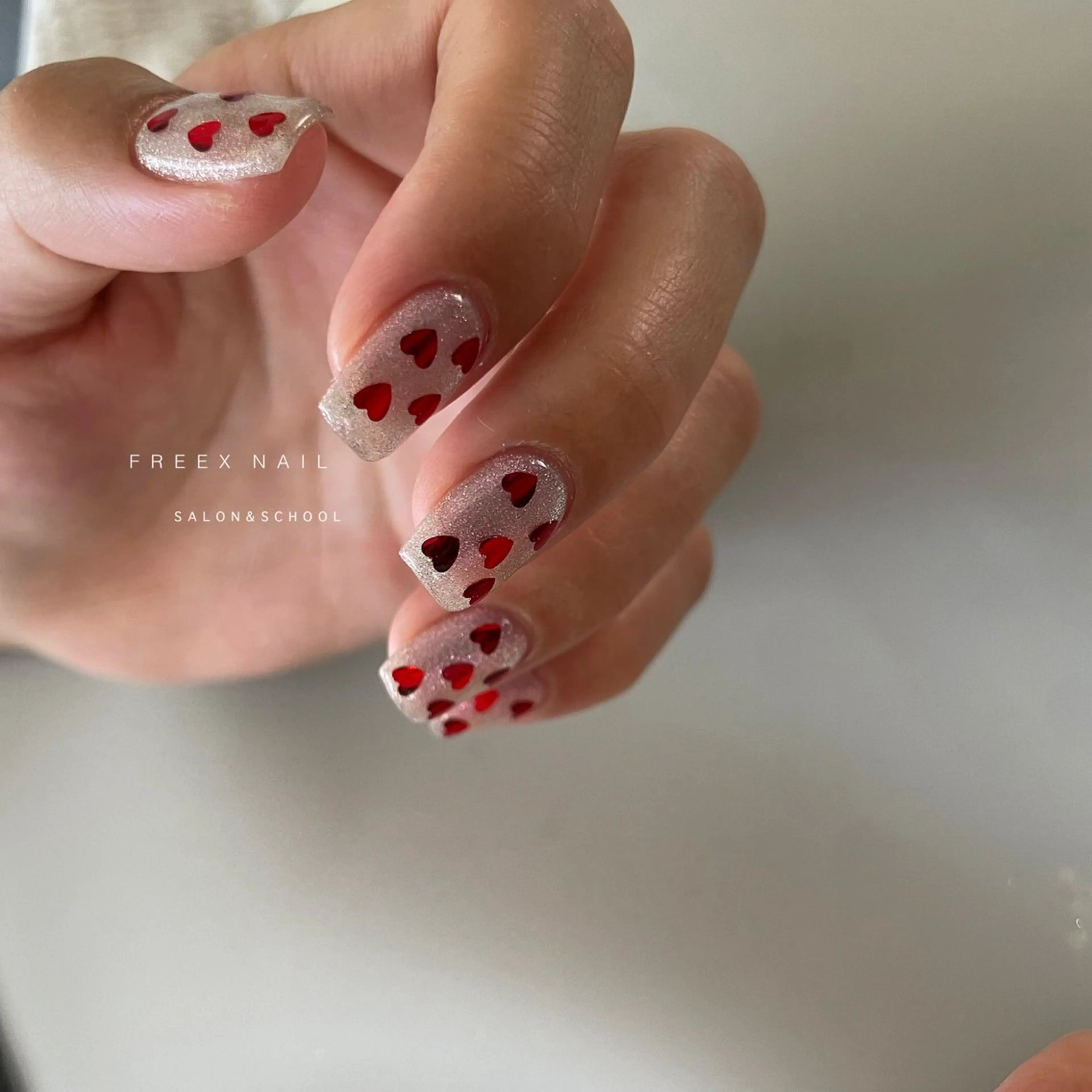 ネイル ハート ハンドネイル フットネイル freex nail /ニュアンス/個性派のネイルデザイン