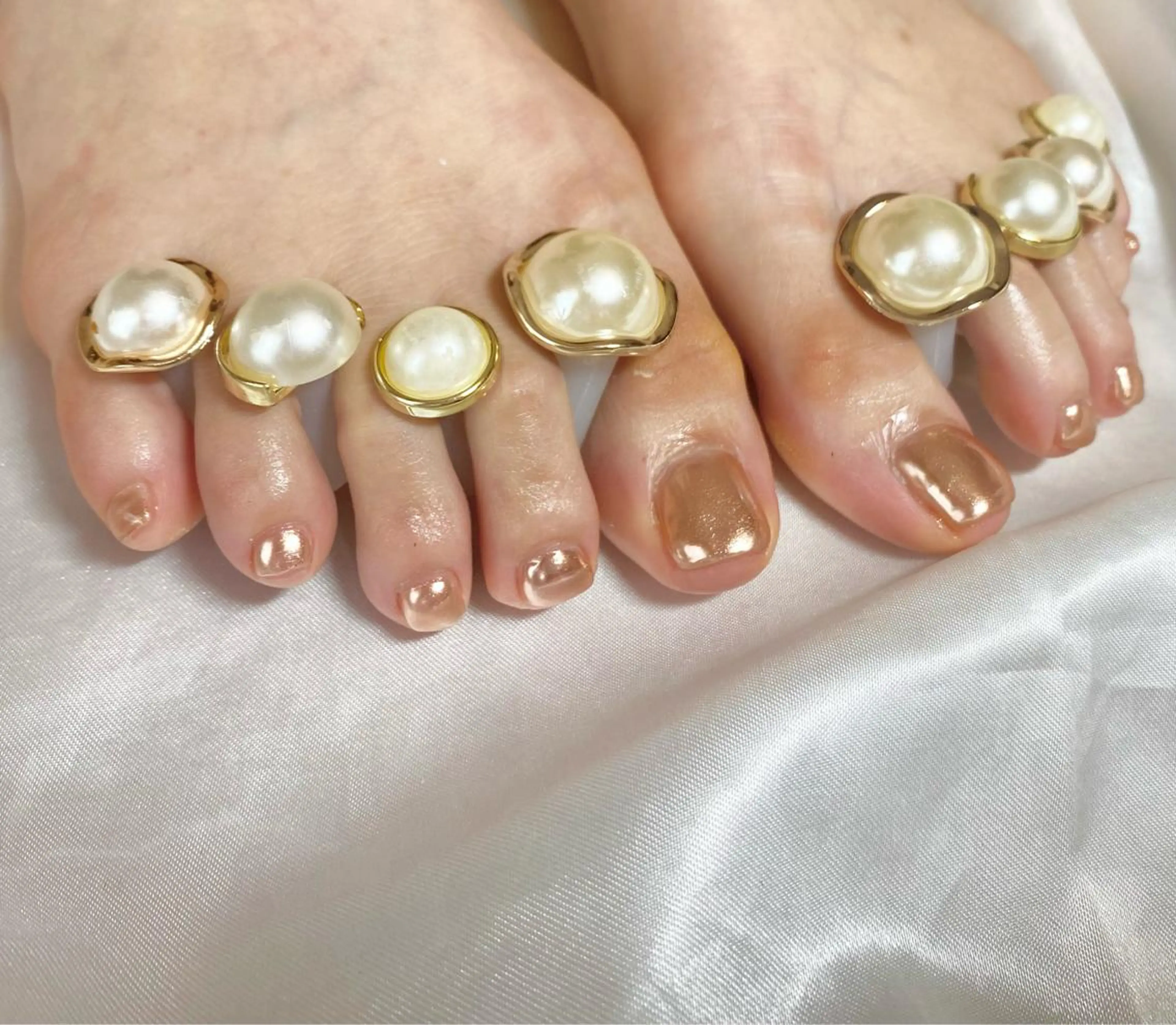 キッズ ネイル フットネイル ミラーネイル ワンカラーネイル フットネイル おうちネイルサロン RINAのその他イメージ