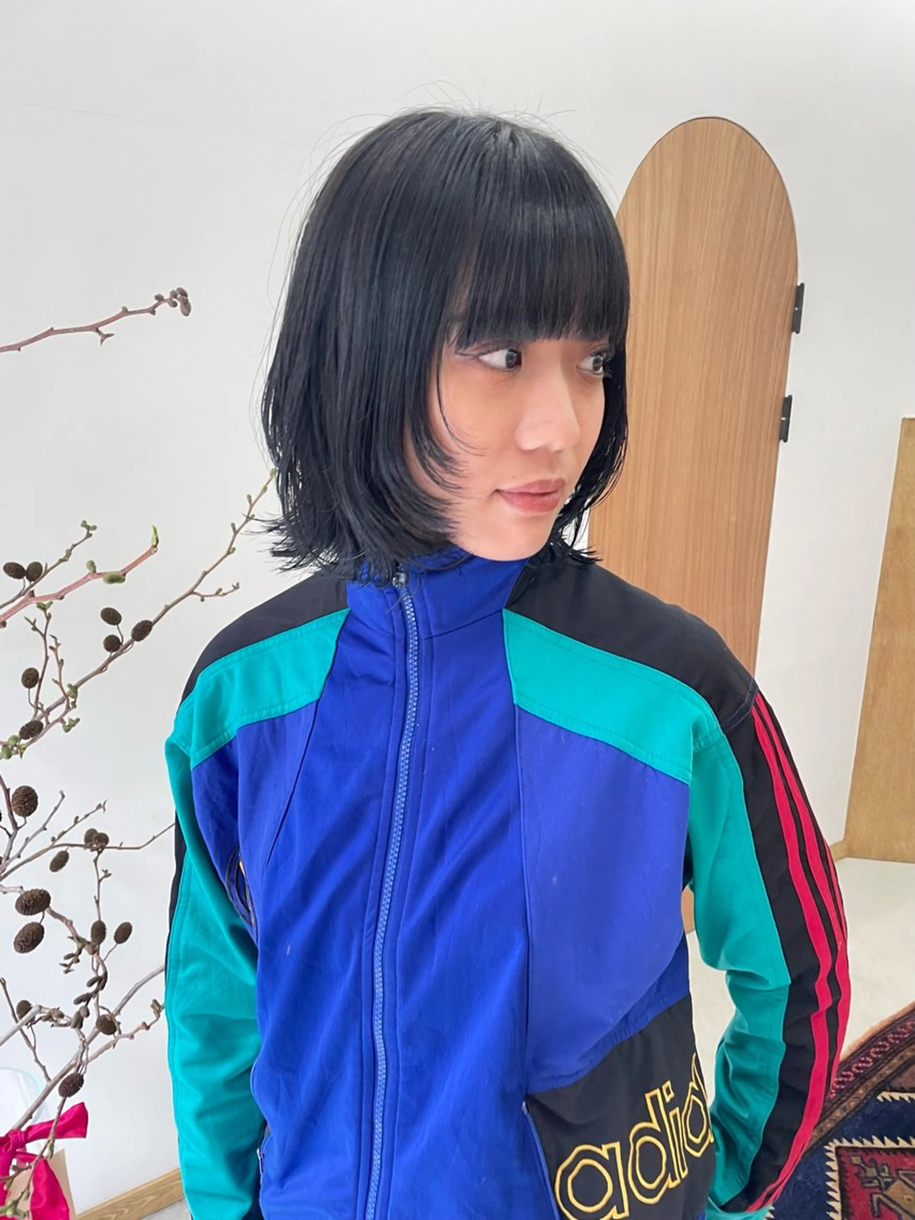 ミディアム カラー パーマ ヘアアレンジ メンズ ブルーカラー カット ヘアカラー トリートメント tatsumi/ボブ ウルフ/レイヤーのヘアスタイル