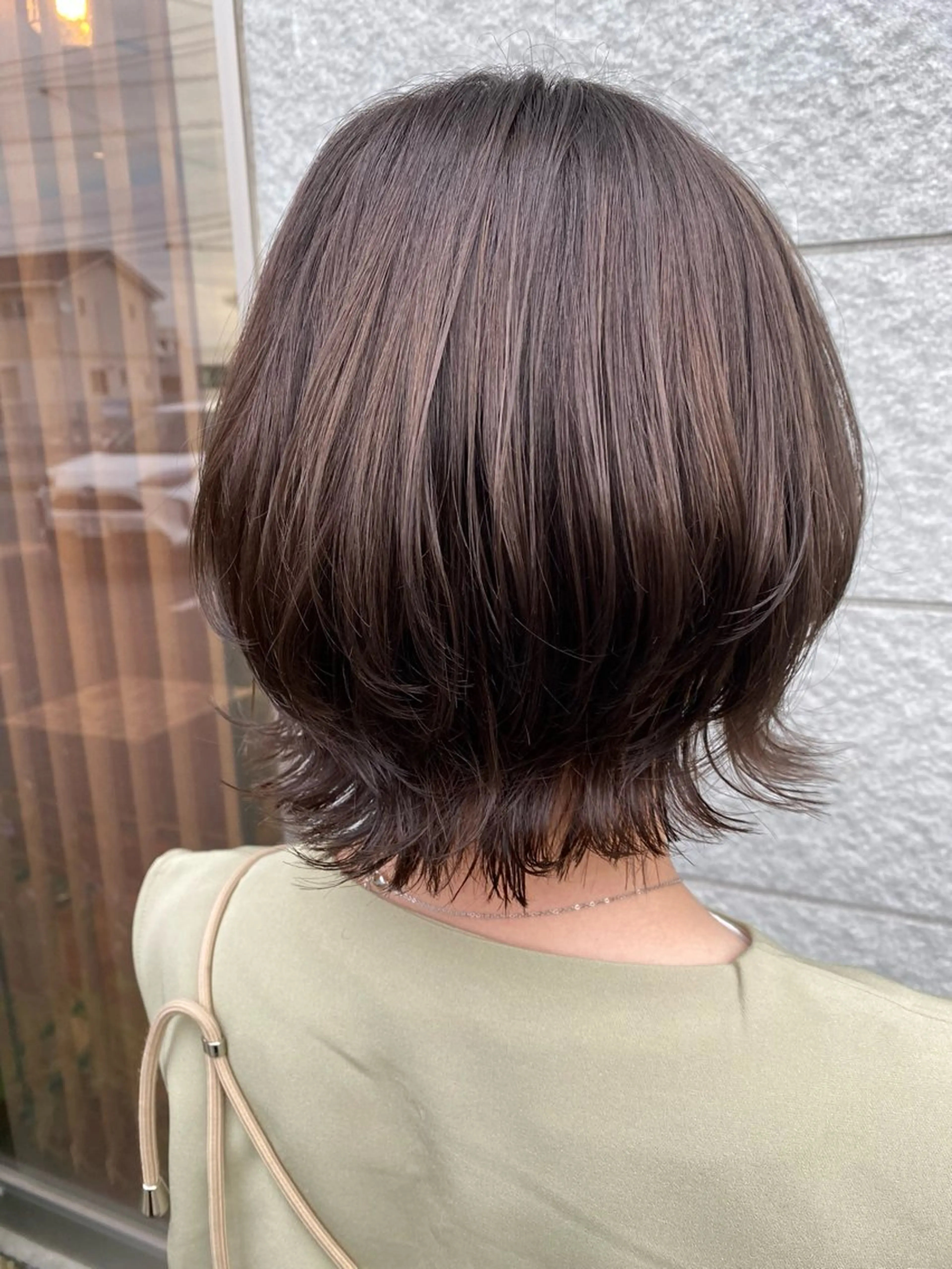 ショート ボブレイヤー アッシュ アッシュグレー アッシュグレージュ ボブ カット ヘアカラー SET-UP美和店 松井　柚葉のヘアスタイル