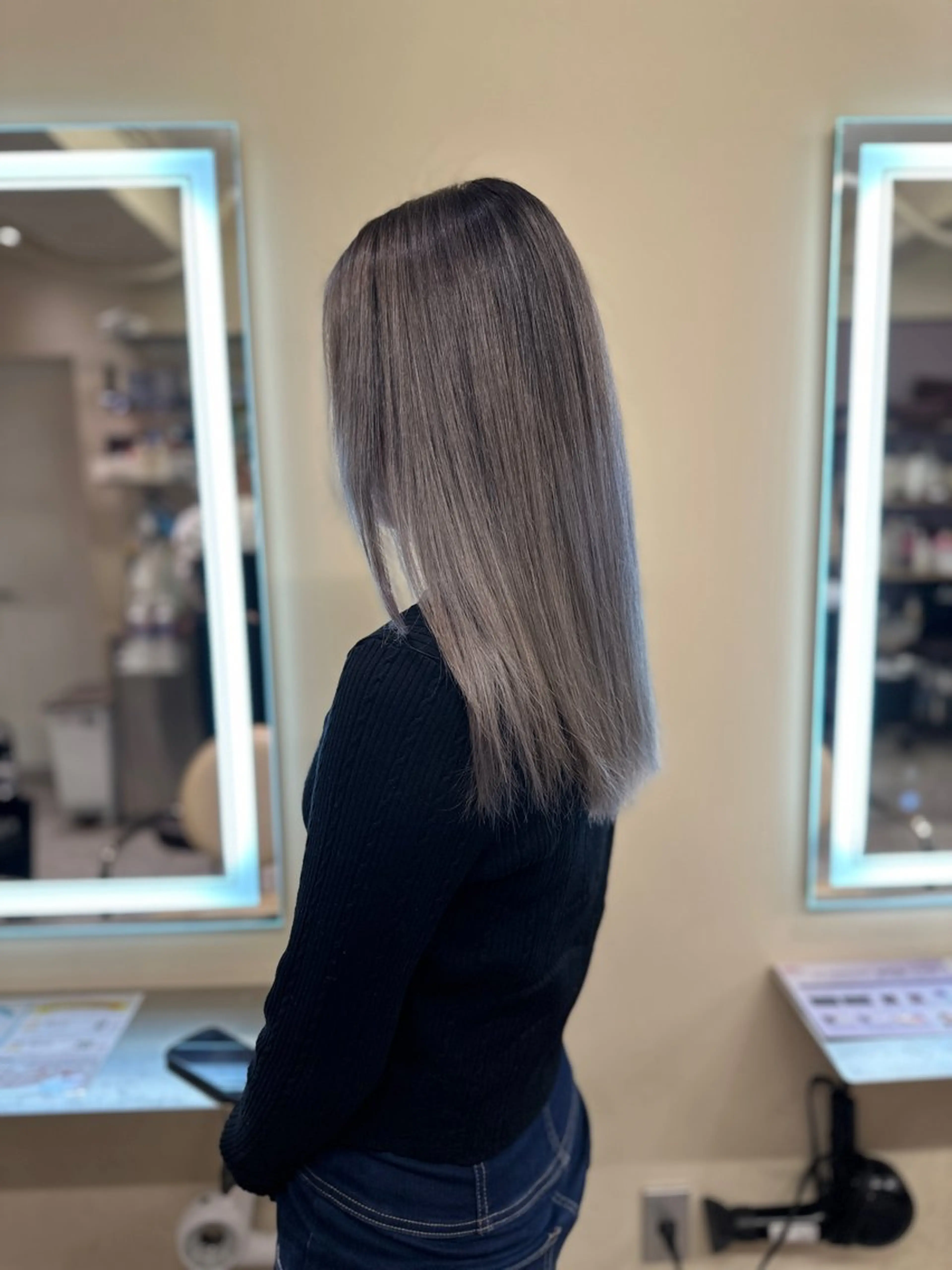 ロング カラー アディクシーカラー バレイヤージュ ブリーチ デザインカラー ダブルカラー カット ヘアカラー トリートメント opus 店長大和 レイヤー/赤み消しのヘアスタイル