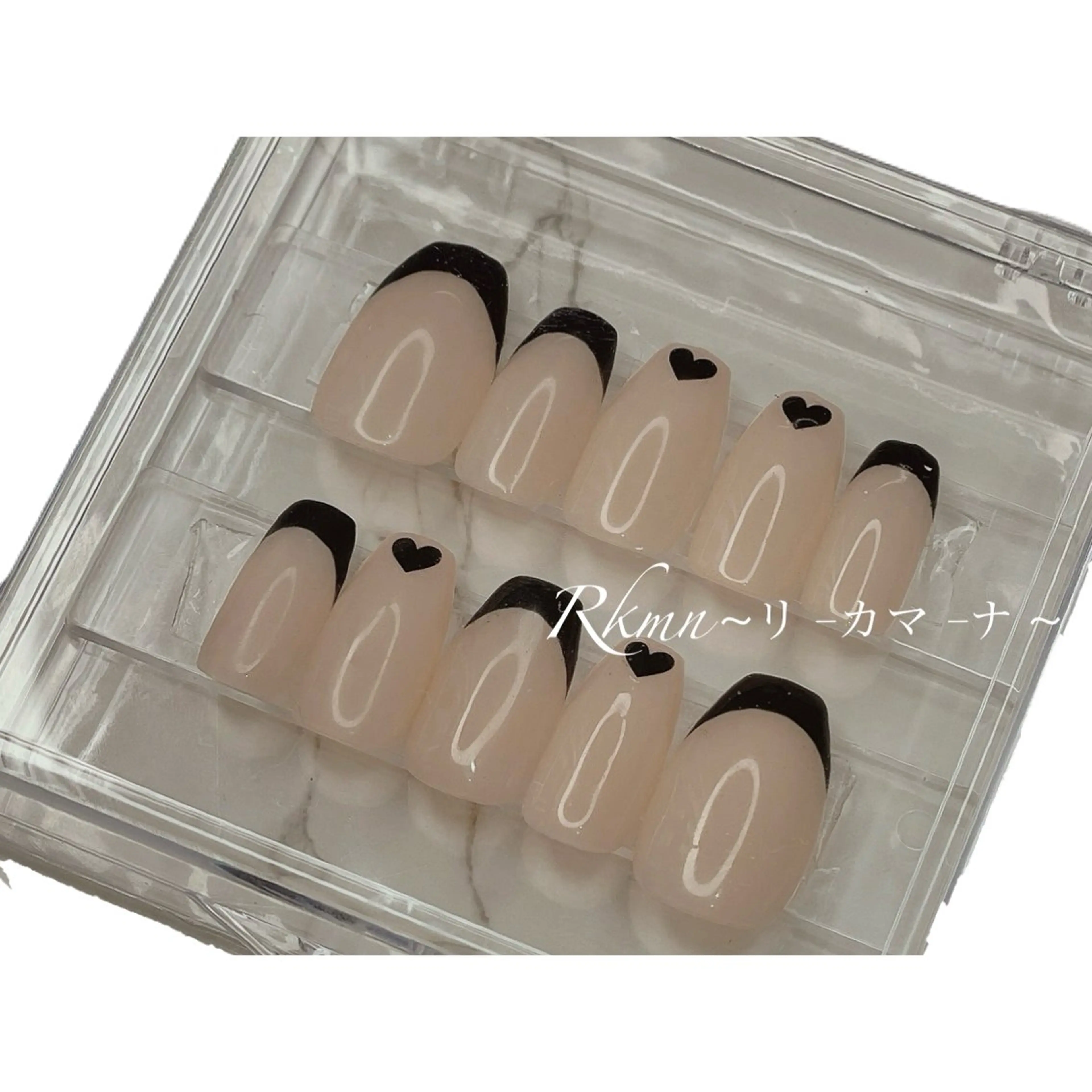 ネイル アートネイル フレンチネイル ハート 持ち込み 春ネイル ハンドネイル フットネイル ハンドケア Rkmn ~リ-カマ-ナ~のネイルデザイン