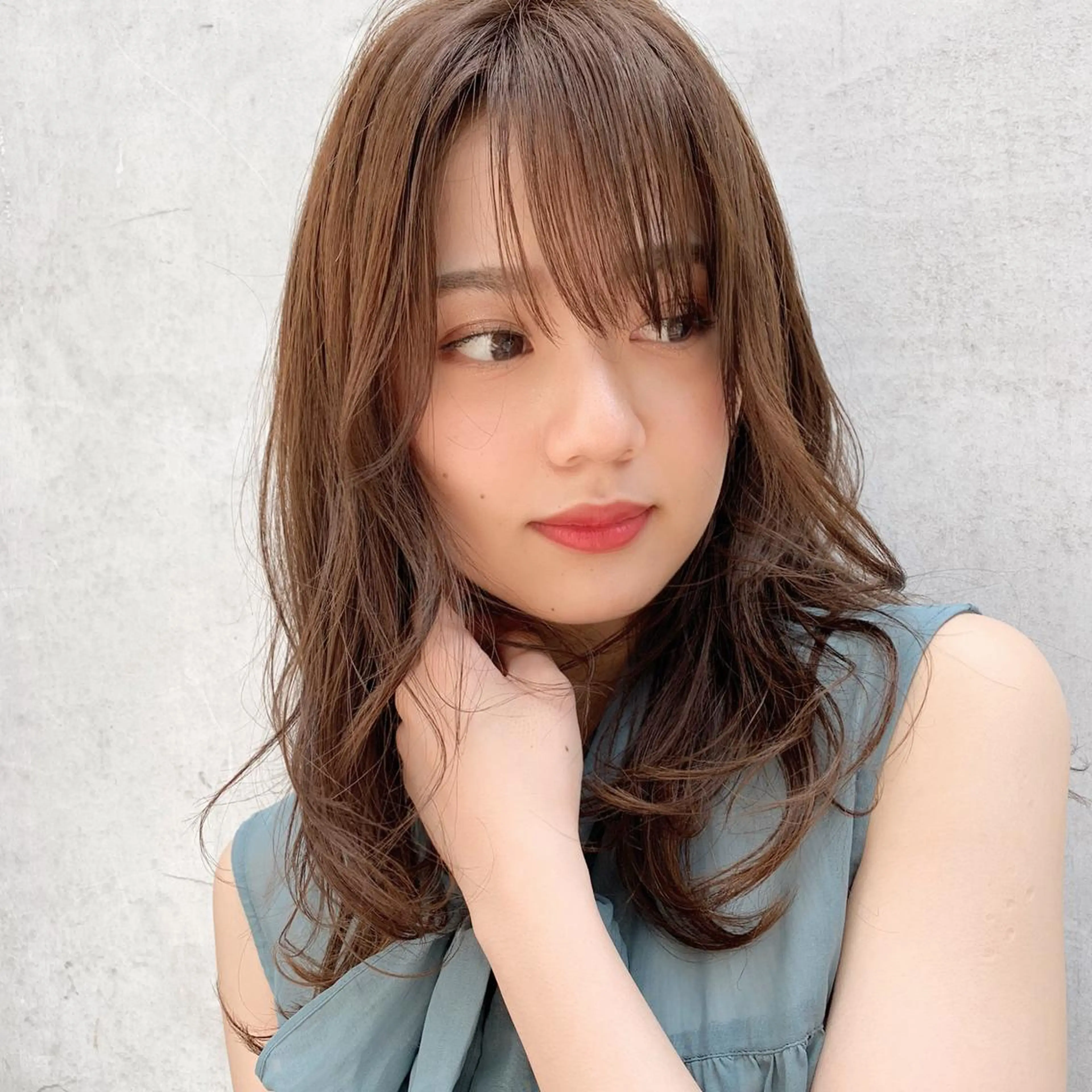 セミロング カラー パーマ ベージュカラー 透明感カラー 髪質改善☆ 縮毛矯正miyuのヘアスタイル