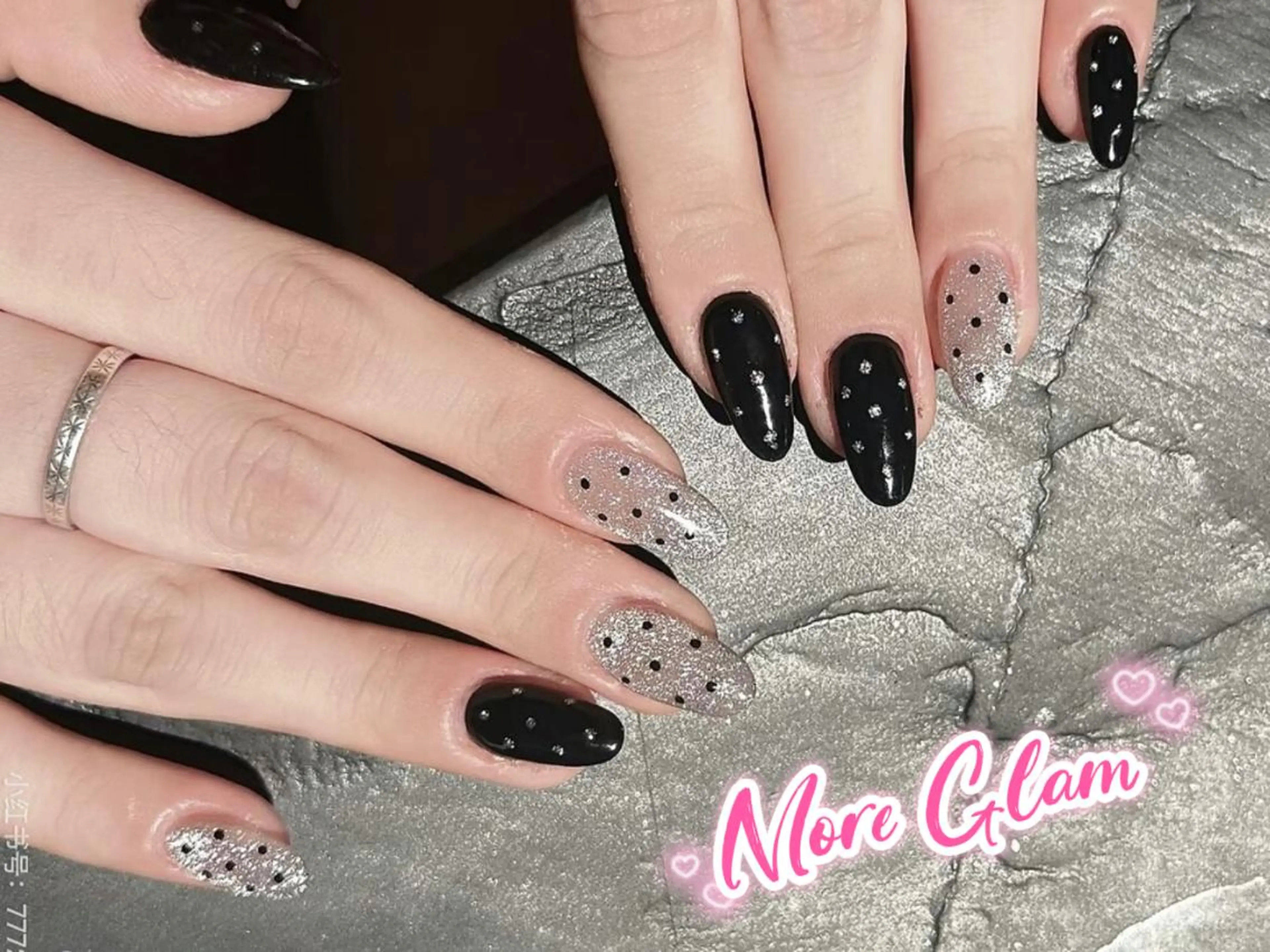 ネイル 長さ出し フットネイル フレンチネイル ジェルネイル ガラスフレンチ MoreGlam Nailsのネイルデザイン
