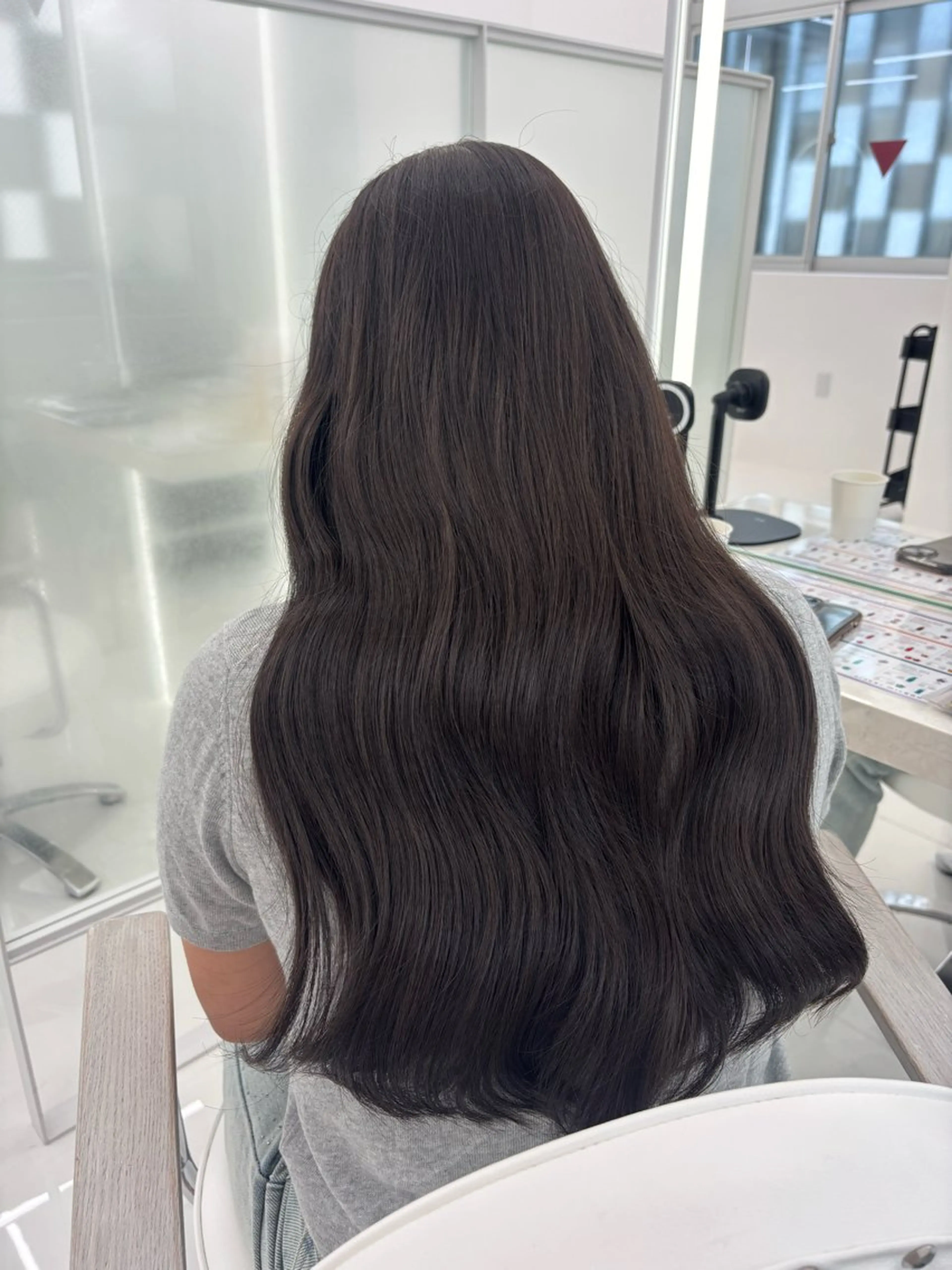 ロング カラー 透明感カラー グレージュ イルミナカラー ヘアカラー トリートメント 韓国/レイヤー/ 前髪/Asamiのヘアスタイル