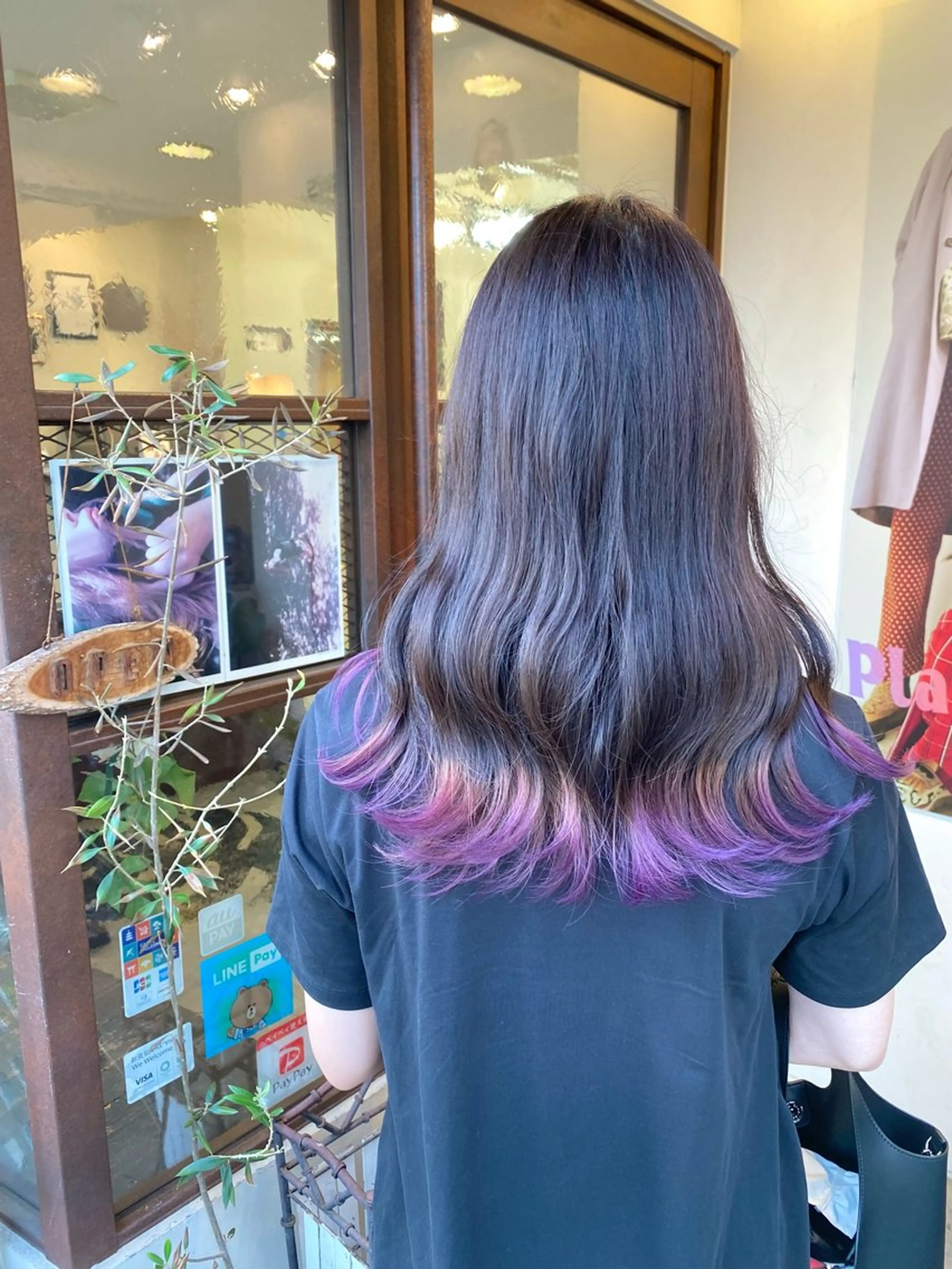 セミロング カラー パープルカラー ウチダ ユウヤのヘアスタイル