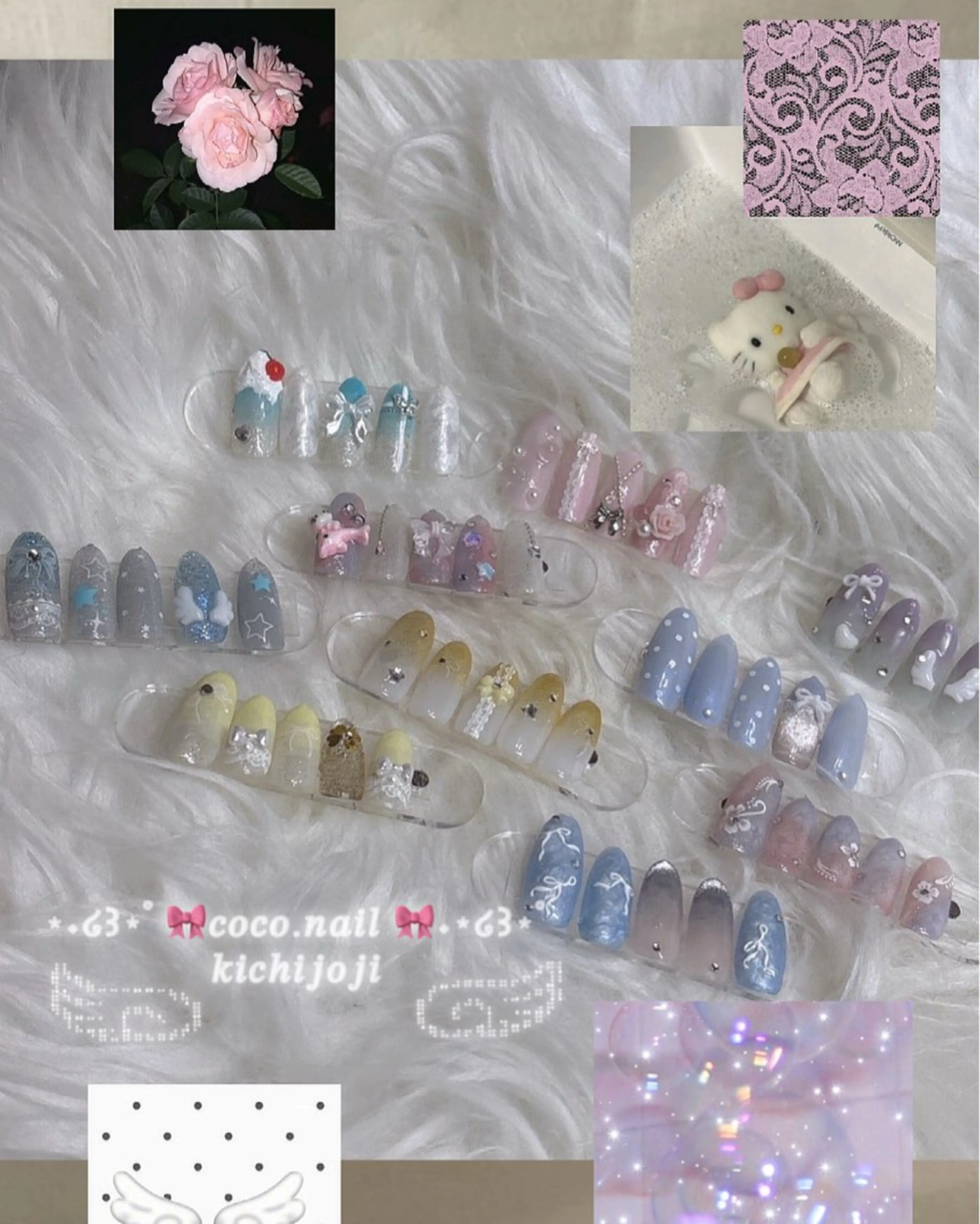 ネイル ハンドネイル フットネイル lili.nail y2k/長さ出しのネイルデザイン