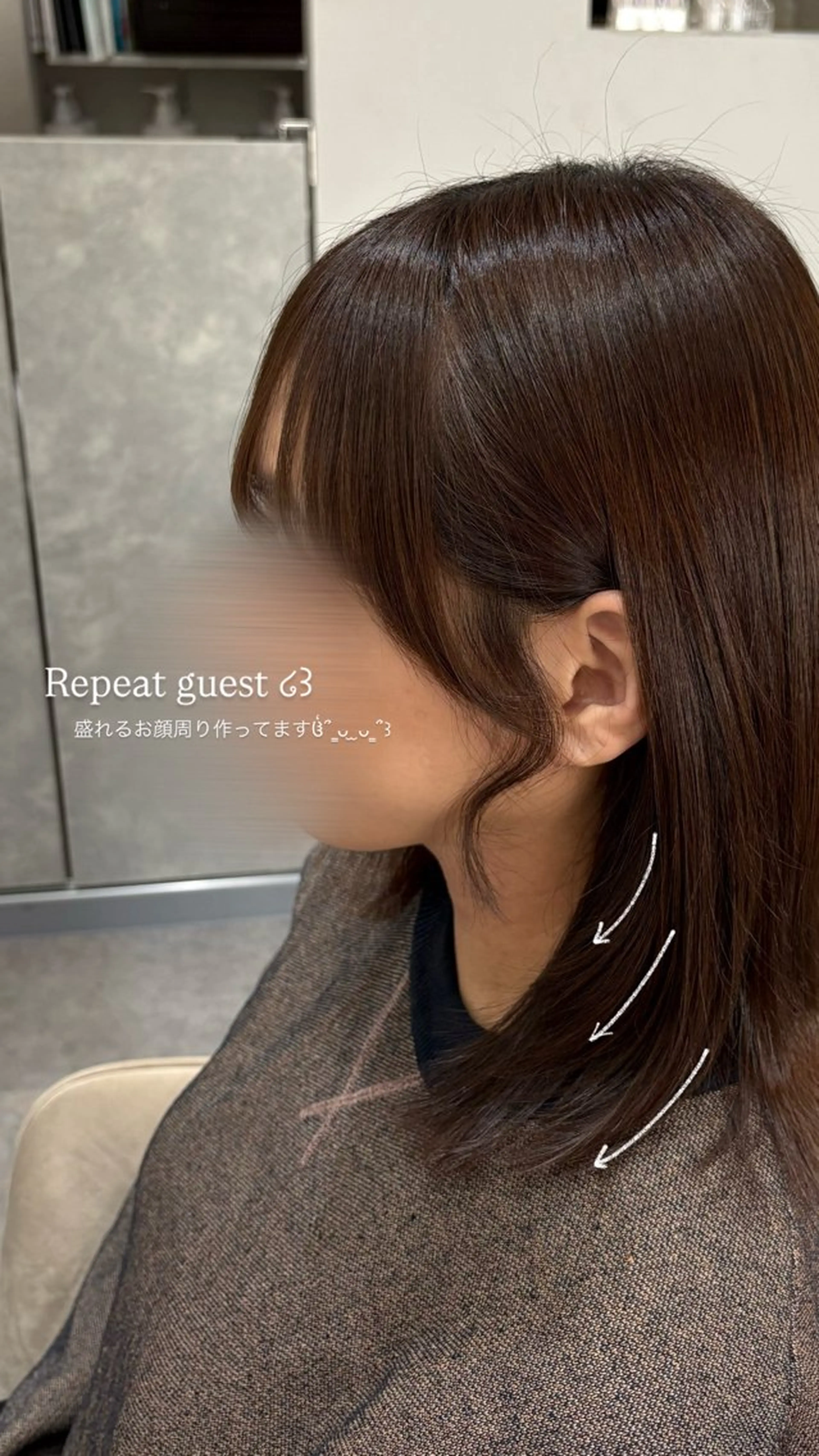 ミディアム 顔周りカット レイヤーカット 谷口 綾架のヘアスタイル