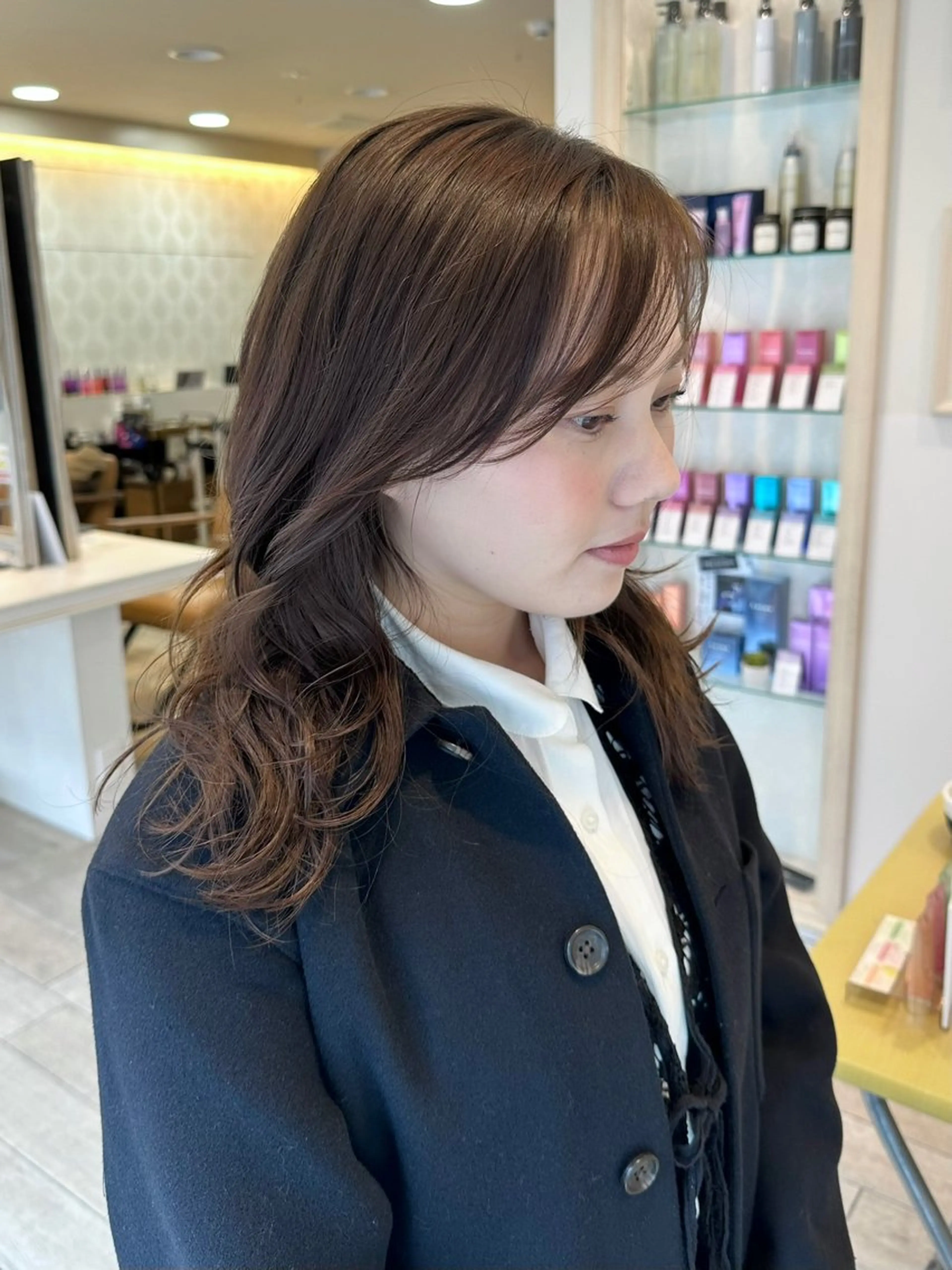 セミロング ヘアアレンジ 顔周りカット 韓国ヘア/レイヤー 顔周りカット/ユキナのヘアスタイル