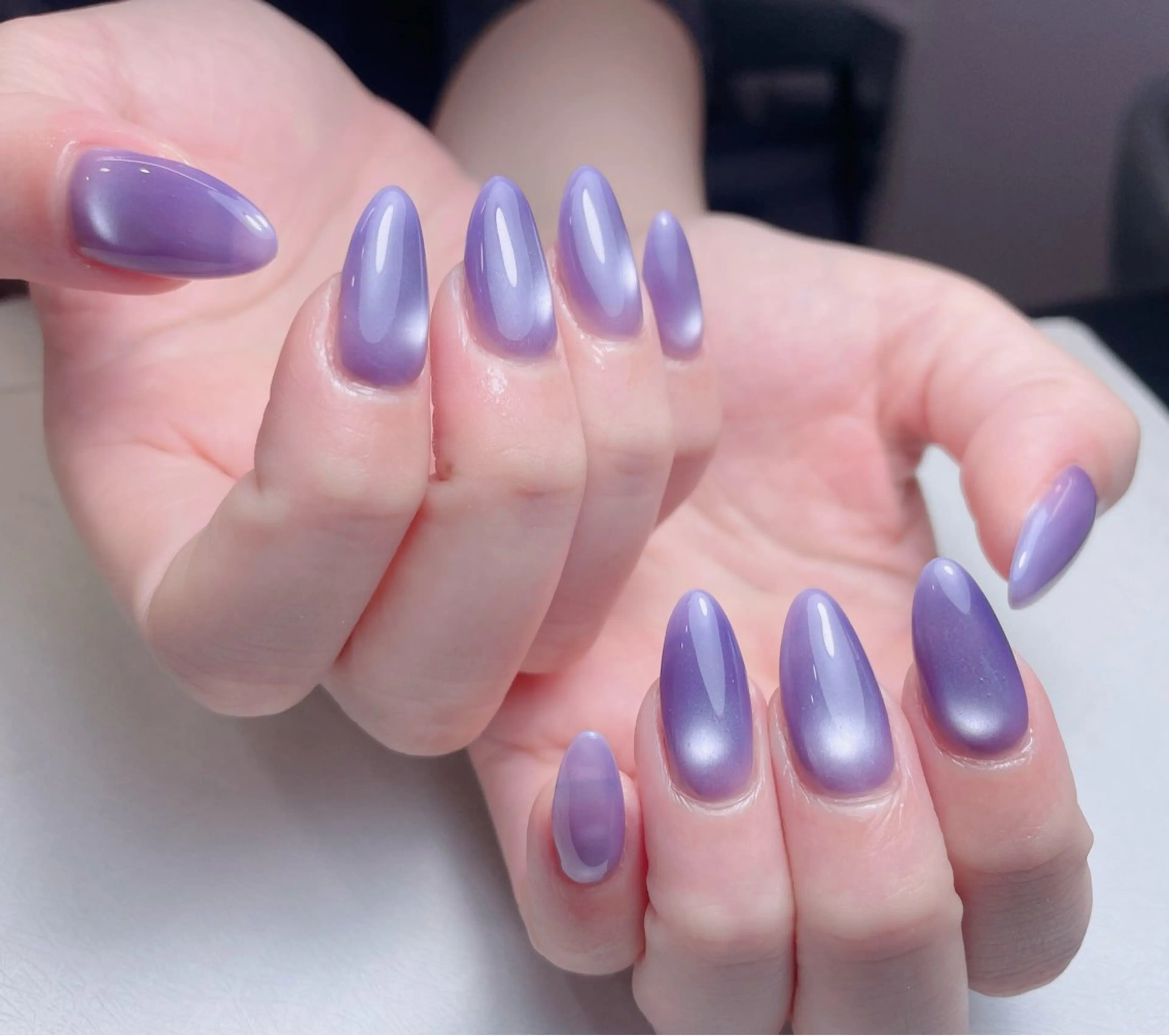 ネイル オーロラネイル 長さ出し フットネイル フレンチネイル ジェルネイル 中野駅から2分 MEO NAILのネイルデザイン