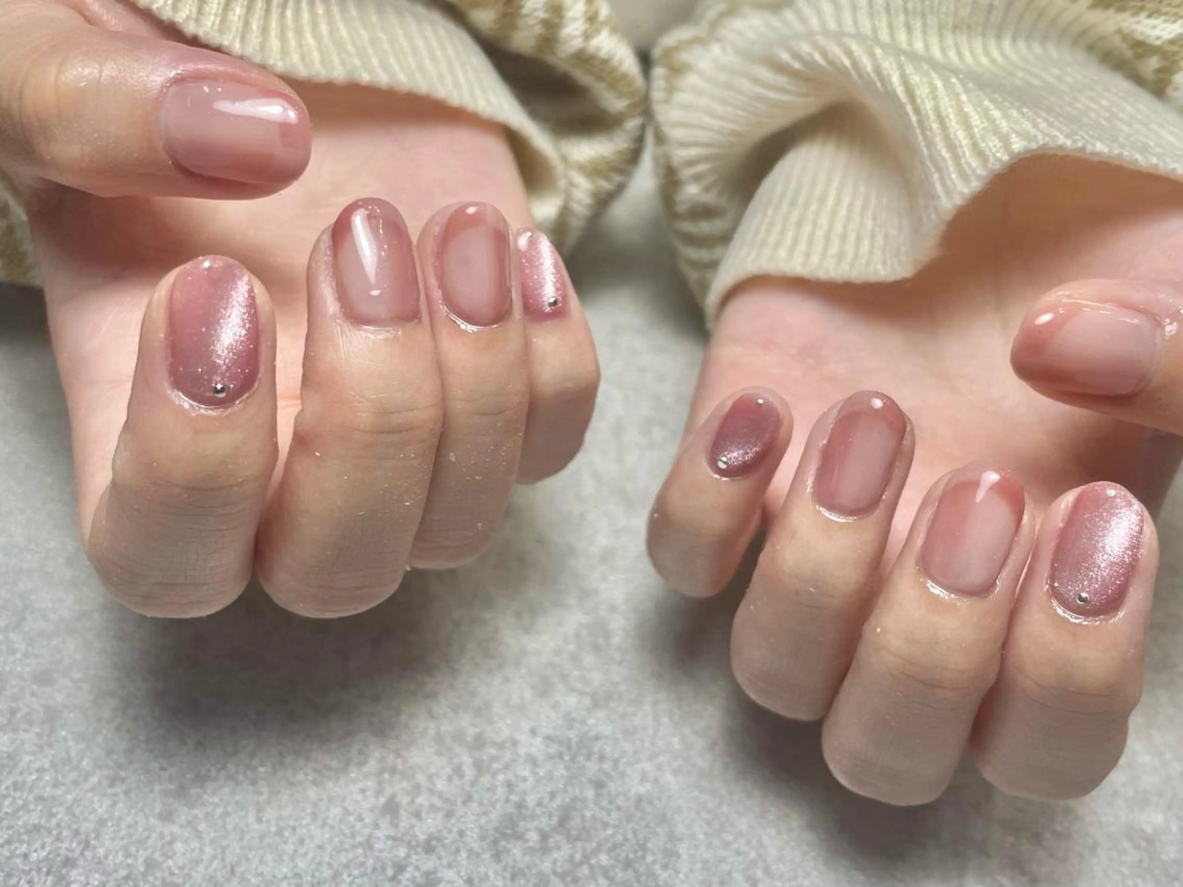 ネイル フレンチネイル ジェルネイル マグネットネイル オンブレフレンチ BLANC.nail yuuのネイルデザイン