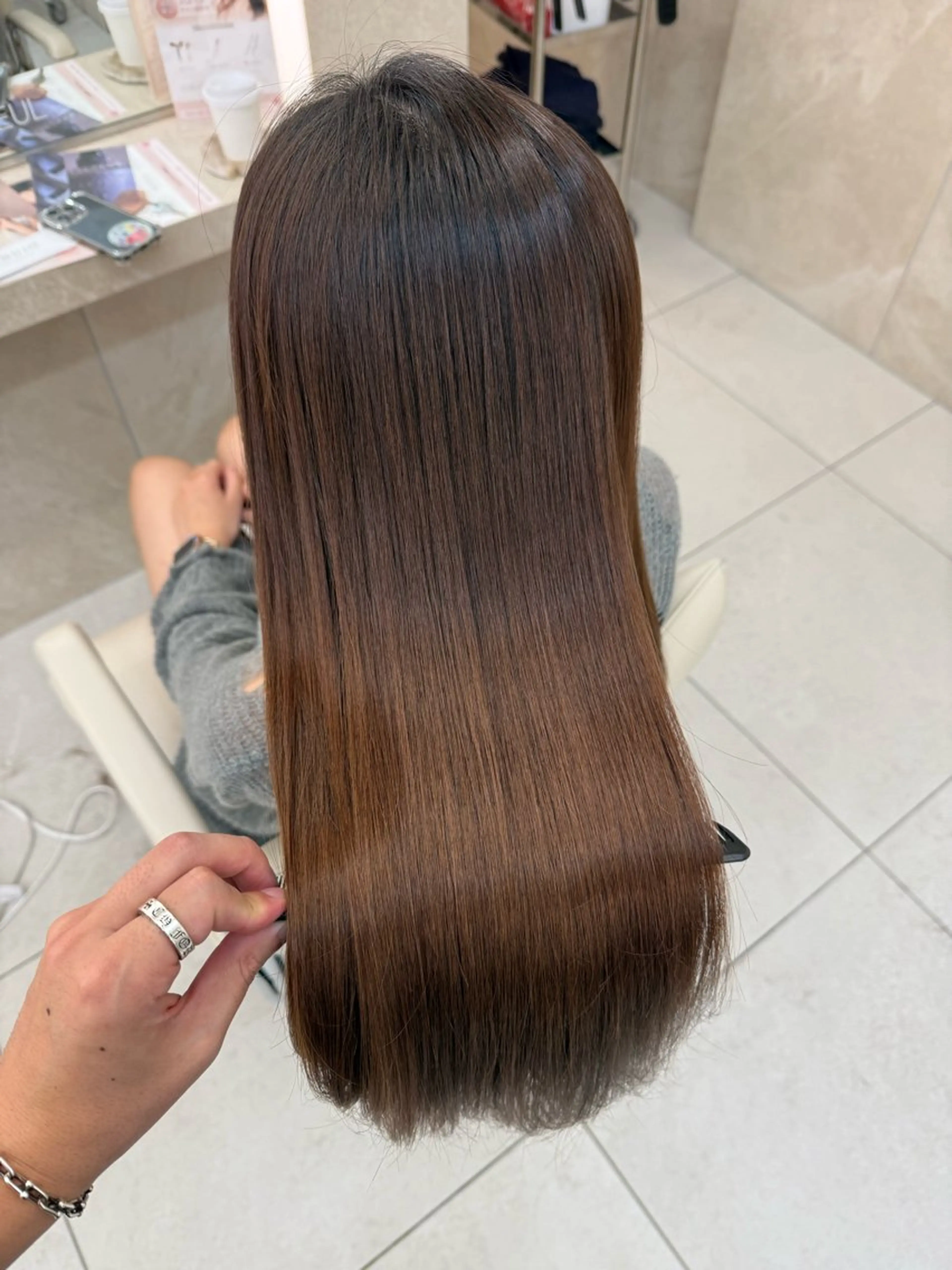 ロング 縮毛矯正 名古屋/レイヤー 島原　由璃のヘアスタイル