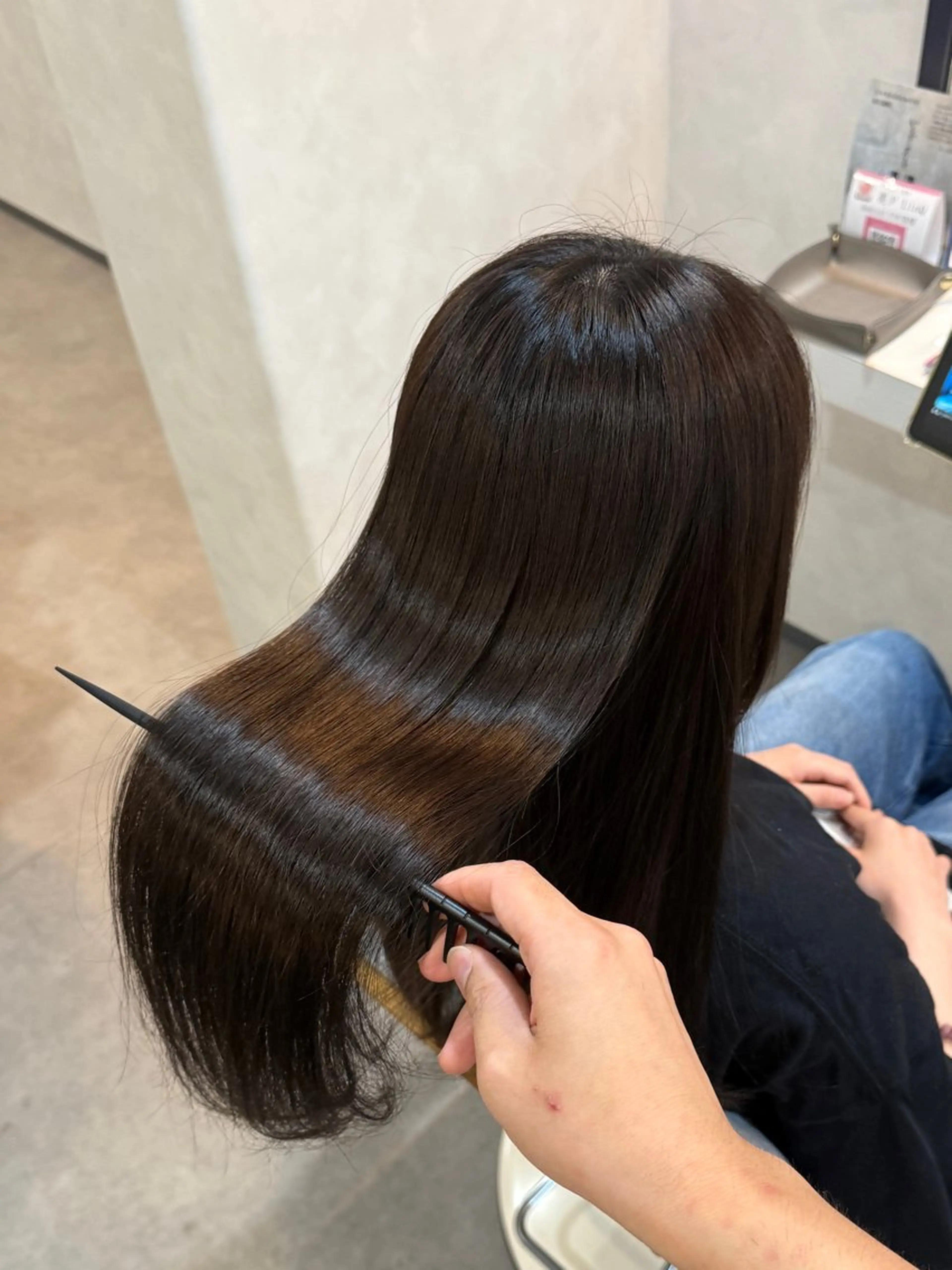 ロング ハイライト 髪質改善 縮毛矯正 カット トリートメント 髪のお悩みお任せ ください坂 要司のヘアスタイル