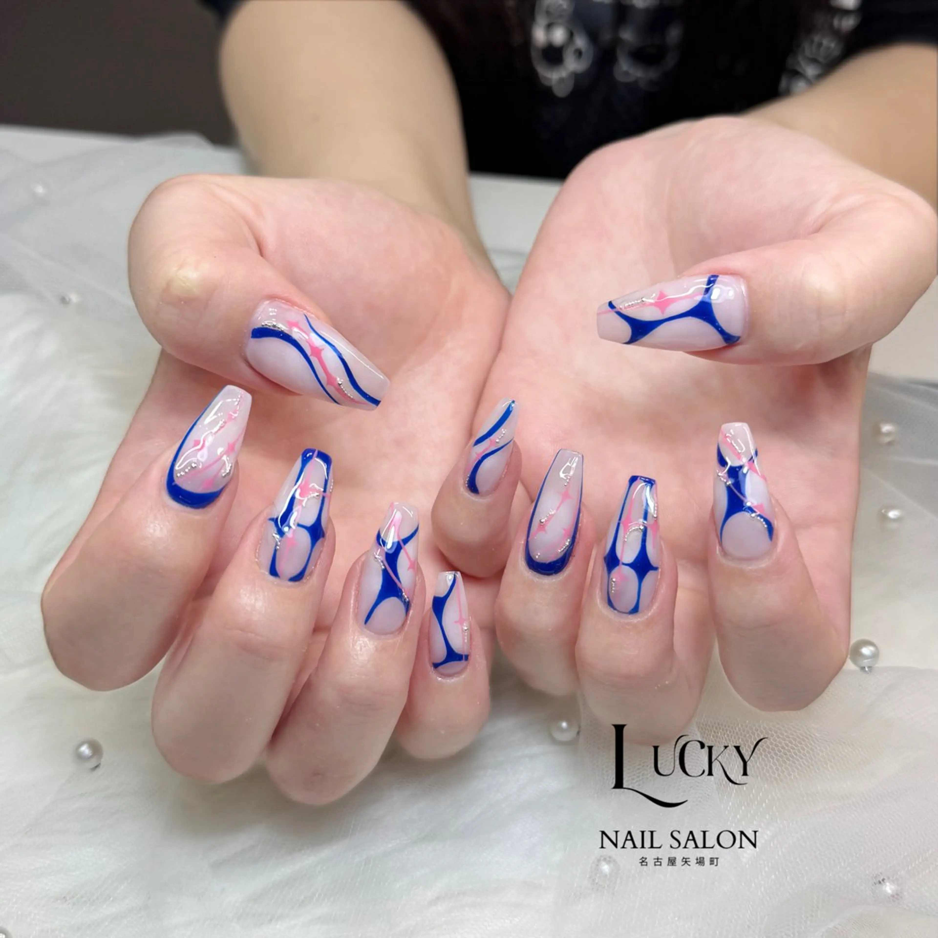 ネイル アートネイル ジェルネイル ロングネイル 持ち込み シンプルネイル ハンドネイル Lucky Nail Salonのネイルデザイン