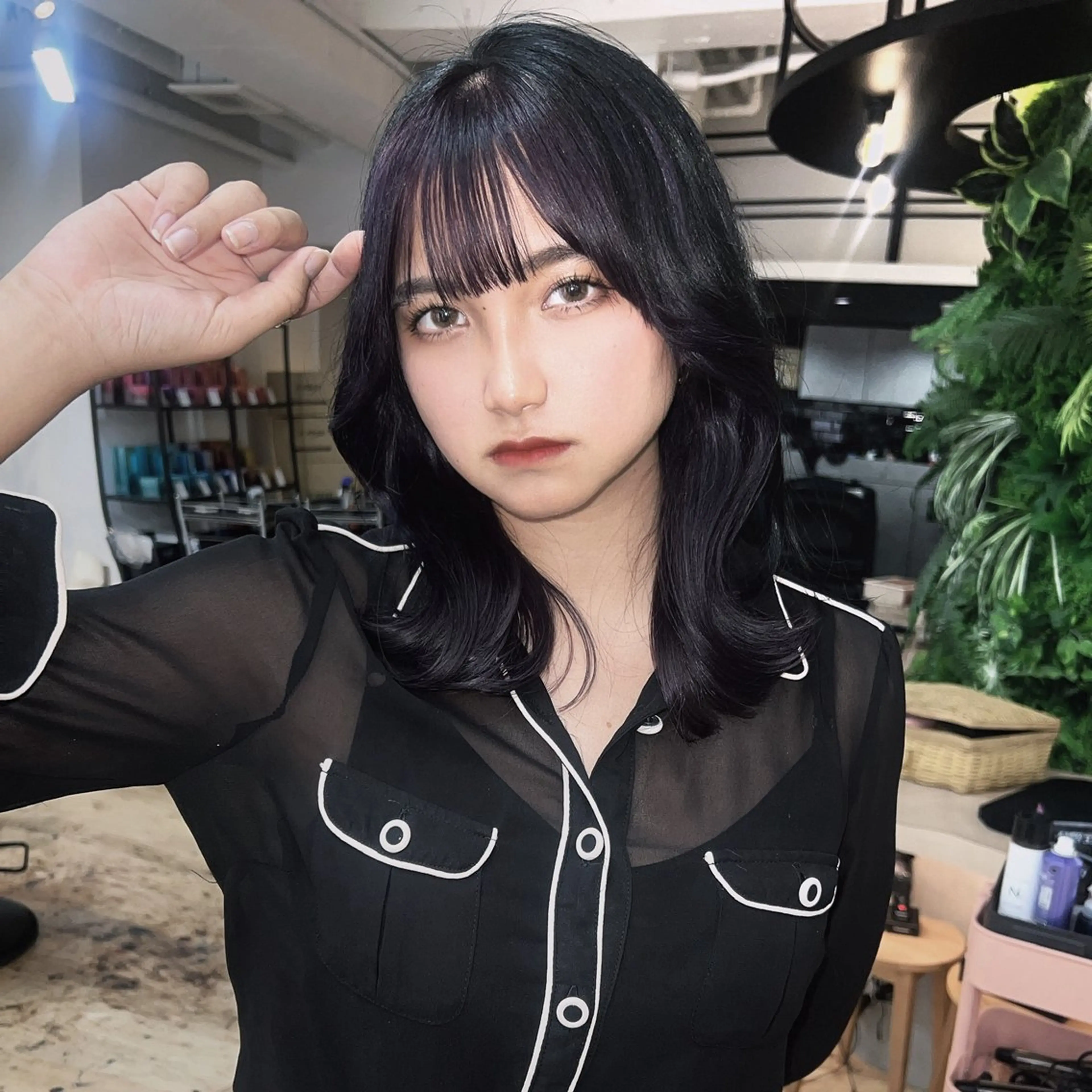 ミディアム カラー インナーカラー くびれヘア Pocket仙台 💚モエリのヘアスタイル