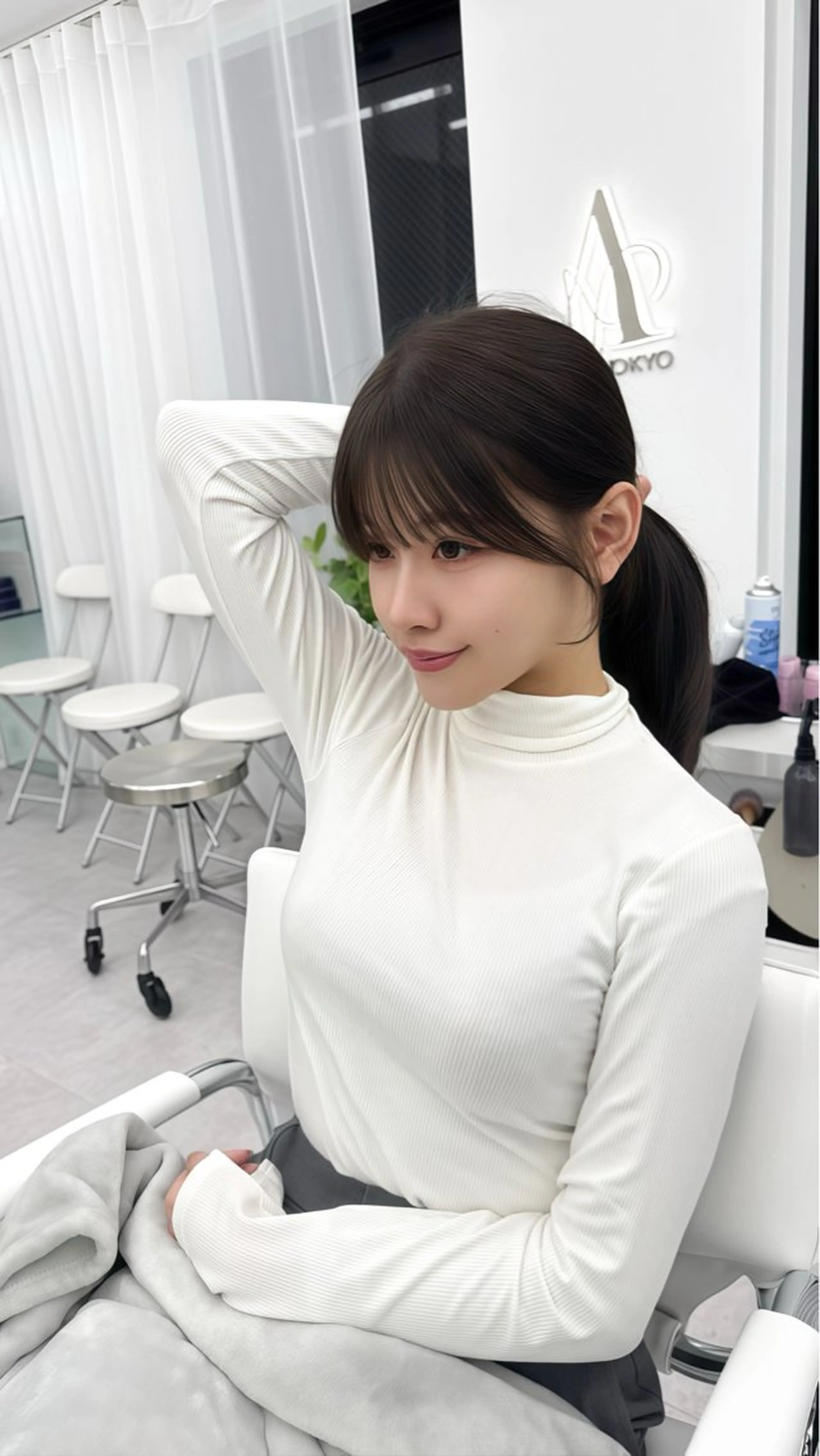 ミディアム カラー ヘアアレンジ カット ヘアカラー トリートメント 顔周り&ミディアム 特化/池袋/kokiのヘアスタイル