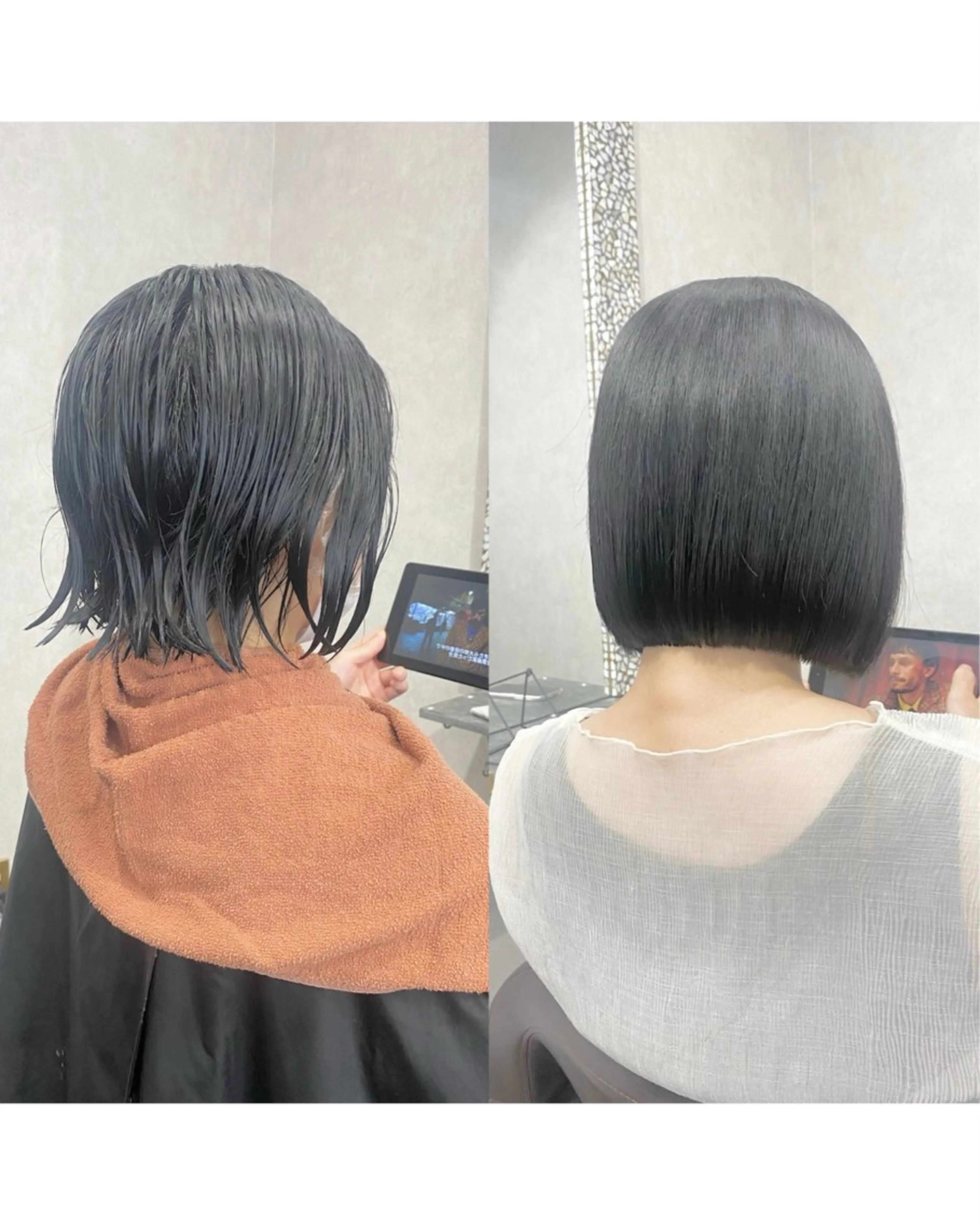 ミディアム 伸ばしかけ 縮毛矯正 カット 縮毛矯正 ＳＨＩ ＺＵのヘアスタイル