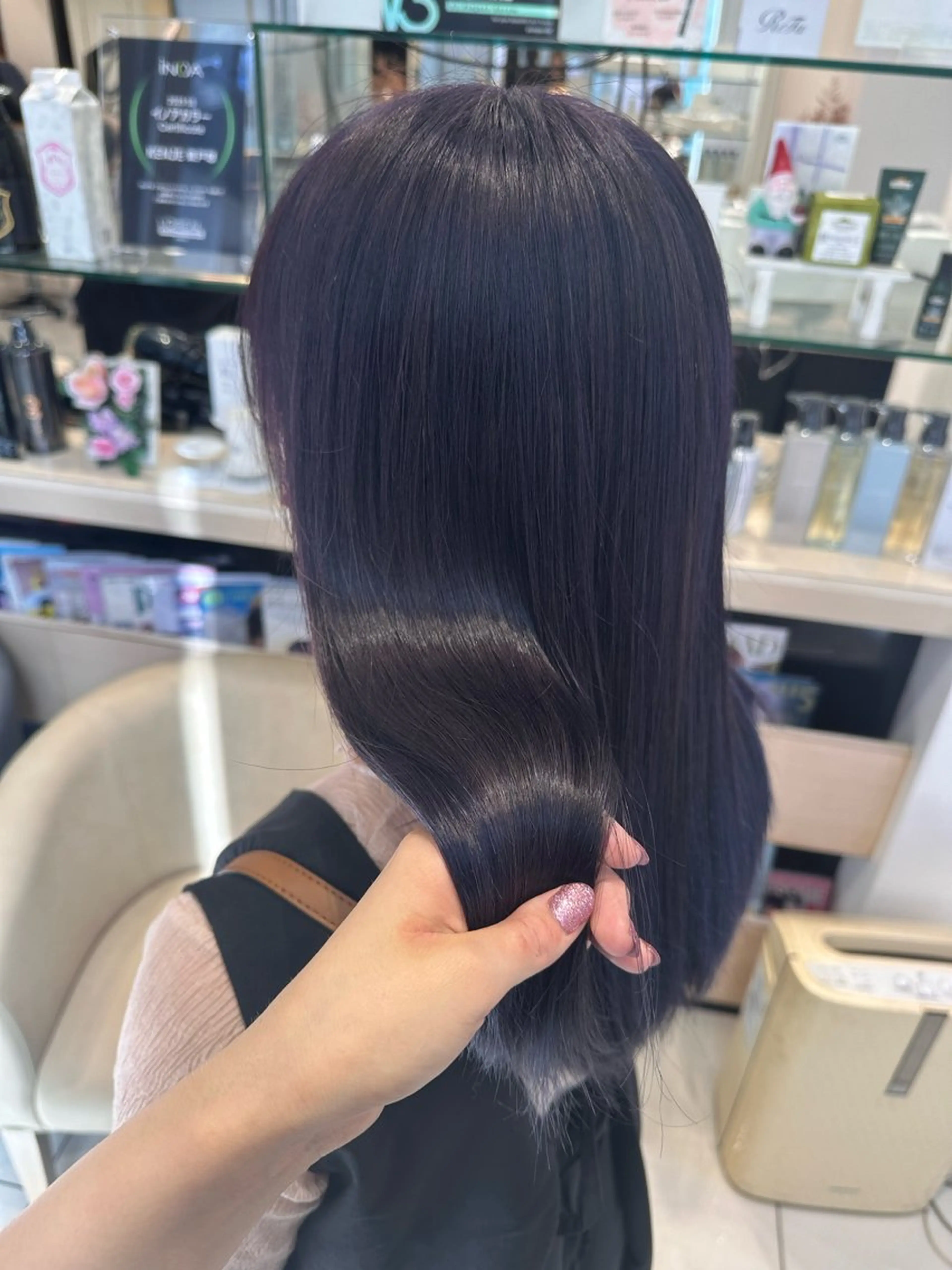 ロング カラー ブルーカラー パープルカラー クロスパーマ/うる艶 カラー/Kurumiのヘアスタイル