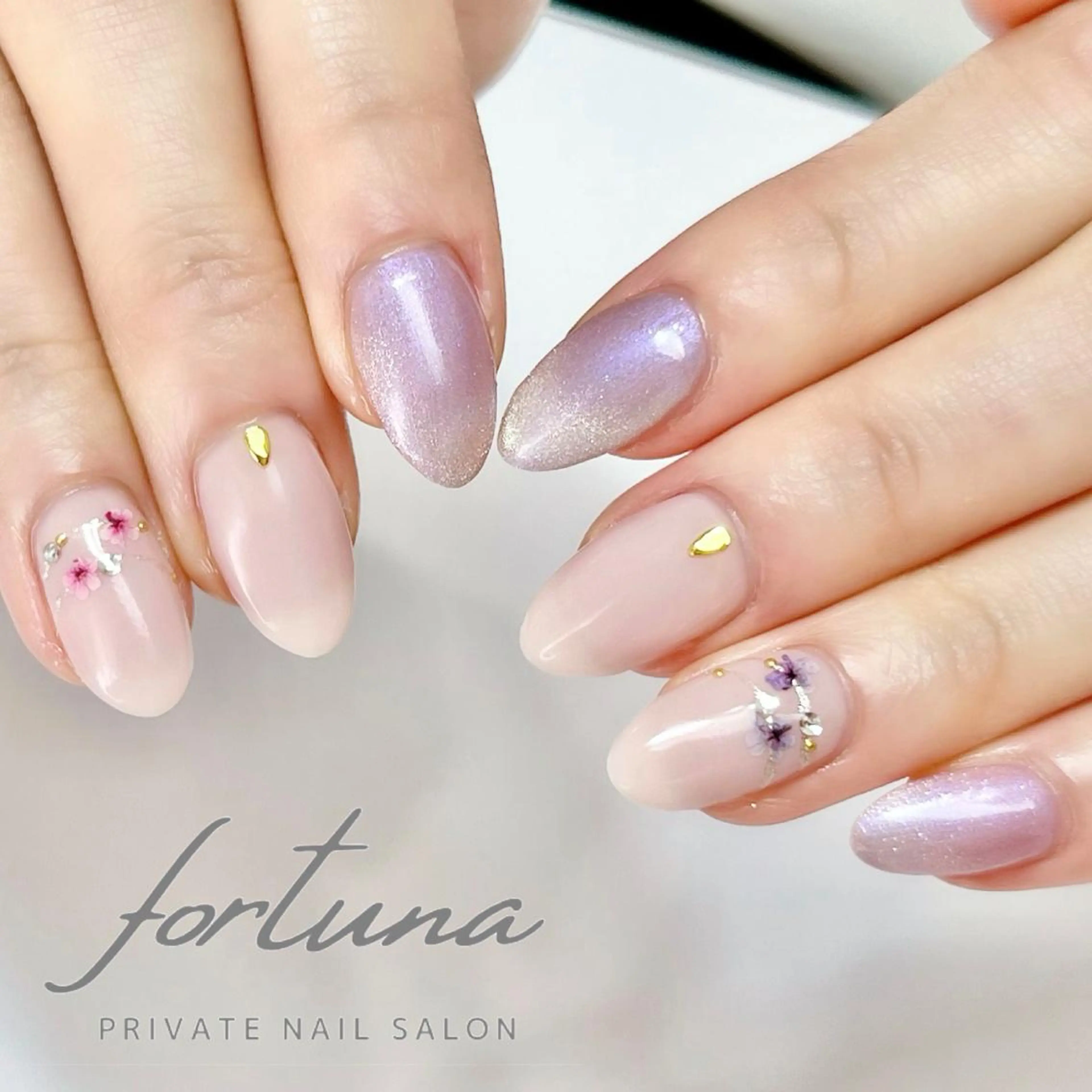 ネイル フラワーネイル マグネットネイル ハンドネイル fortuna 武藤裕美のネイルデザイン