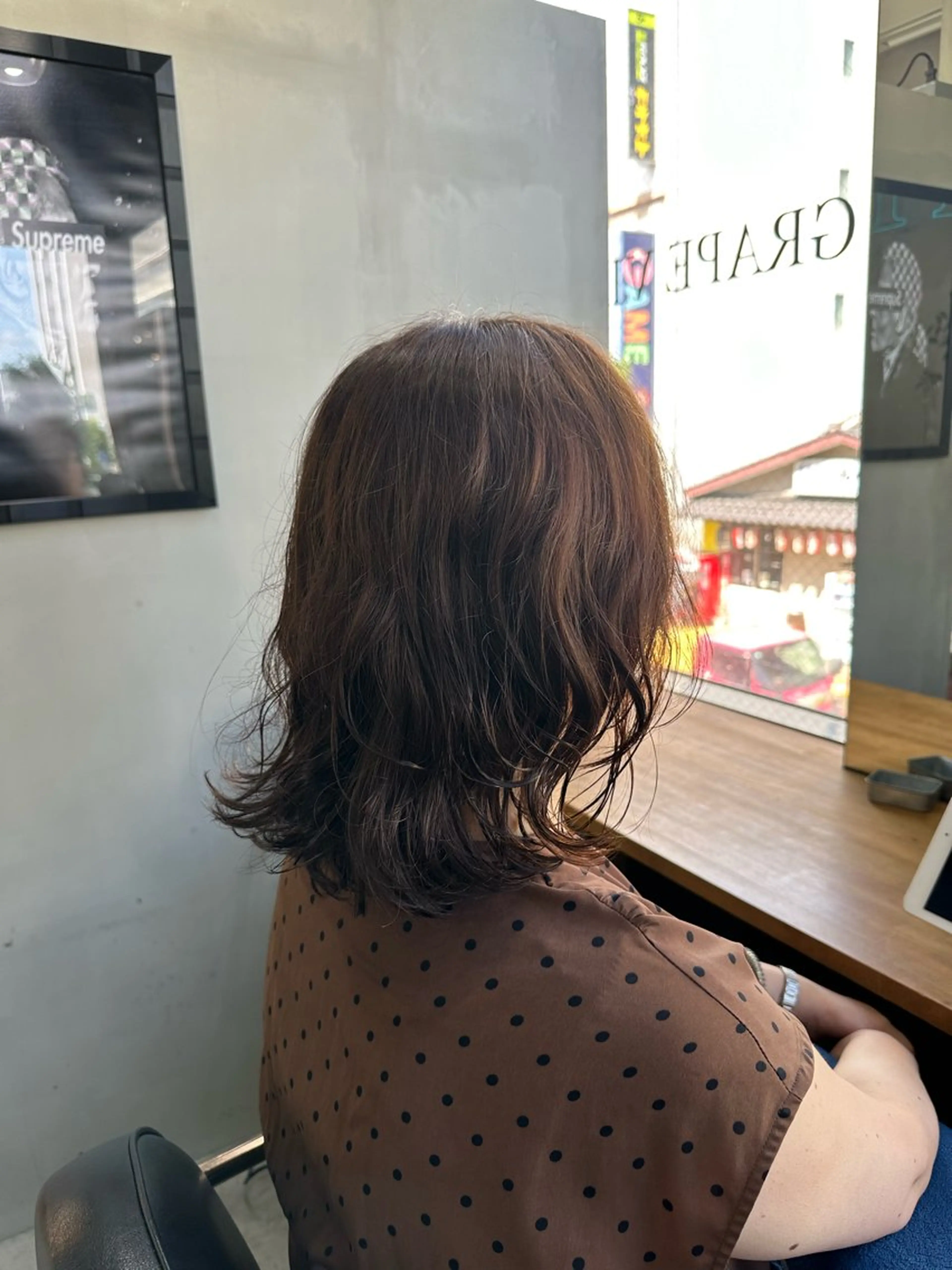 ミディアム パーマ 山田 翔夢のヘアスタイル