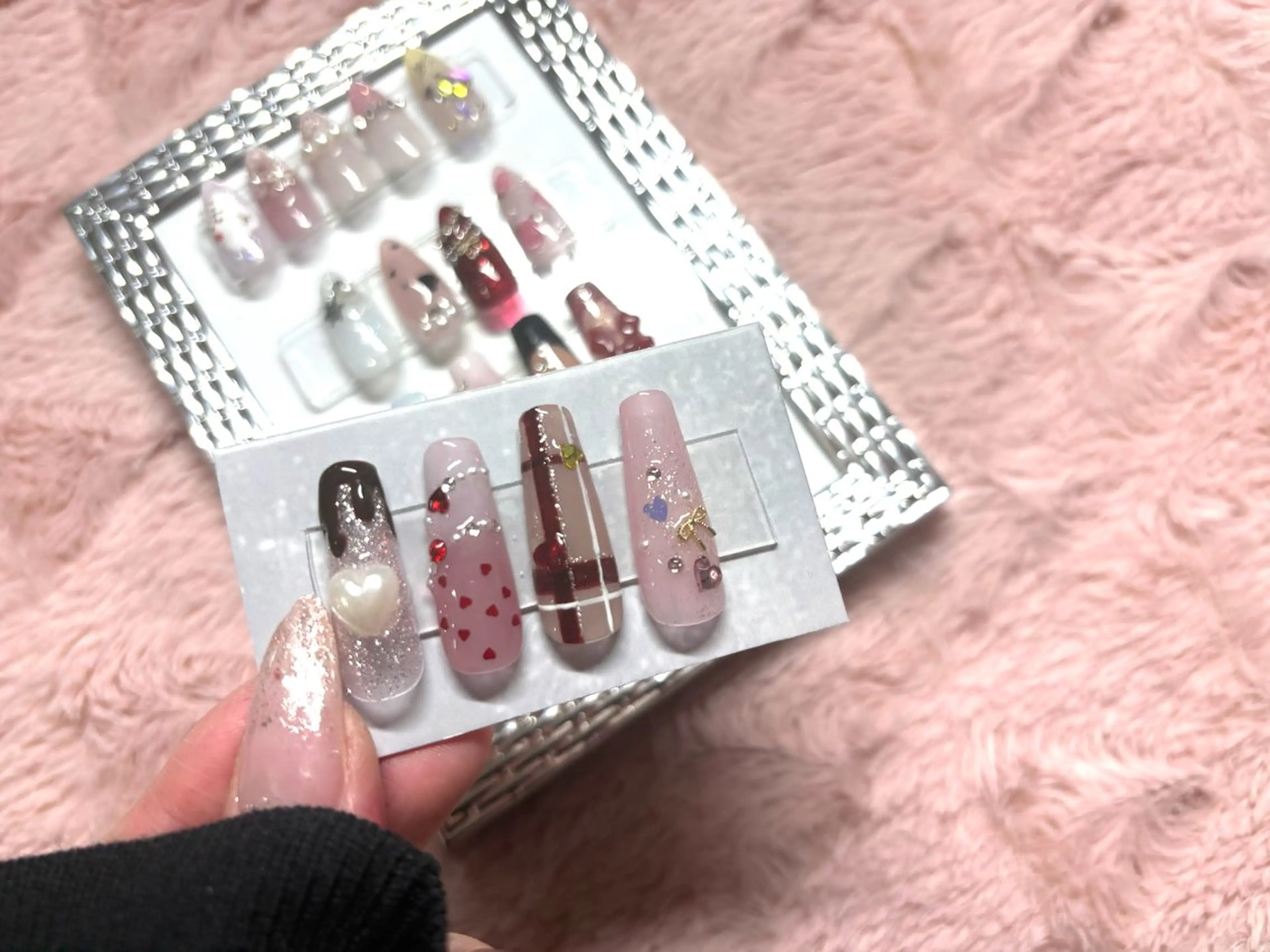 ネイル バレンタイン ハンドネイル kaho  🧸🎀 RiLionのネイルデザイン