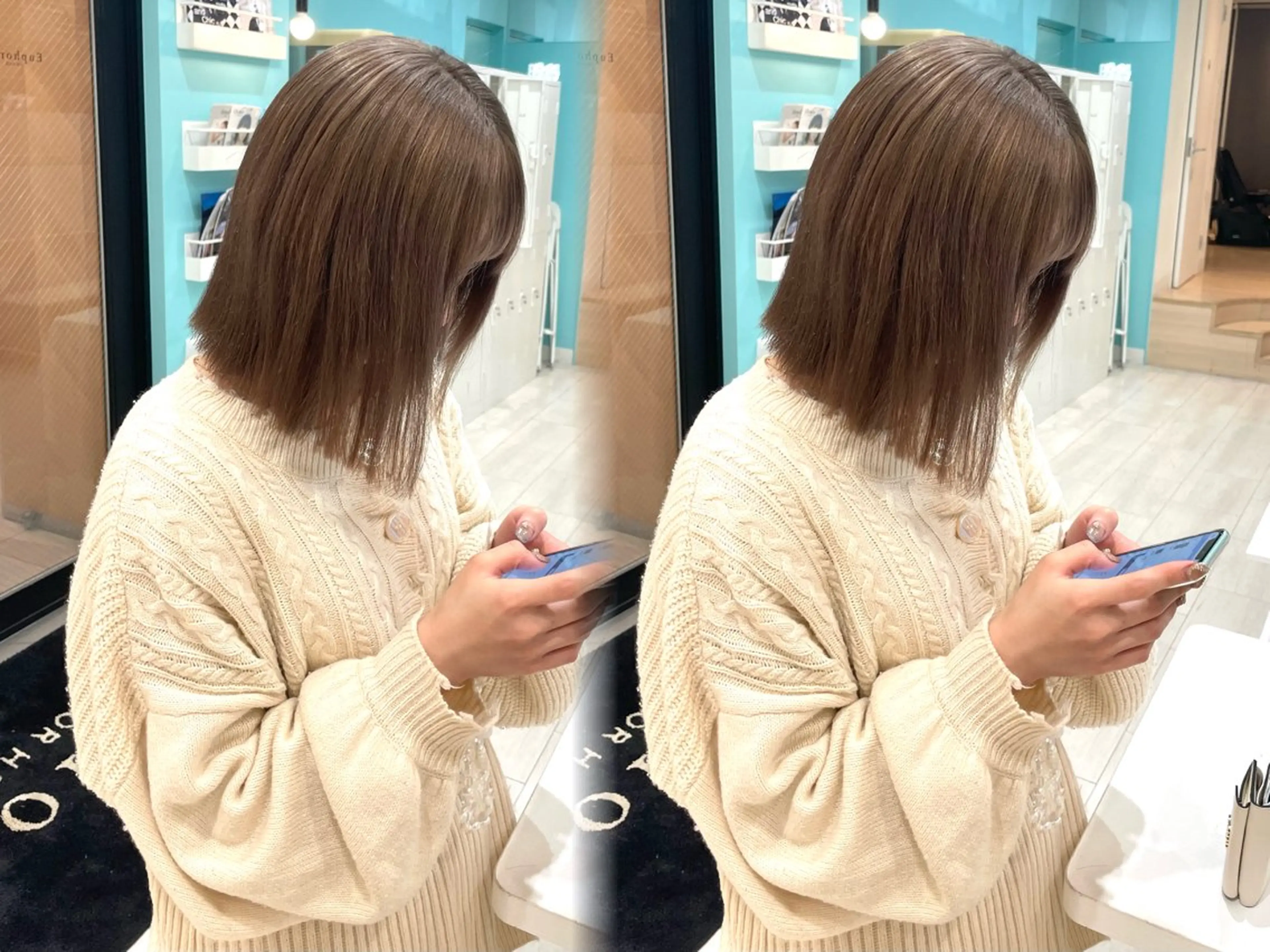 ミディアム カラー ヘアカラー 韓国風ハッシュカット 似合わせレイヤー池袋のヘアスタイル