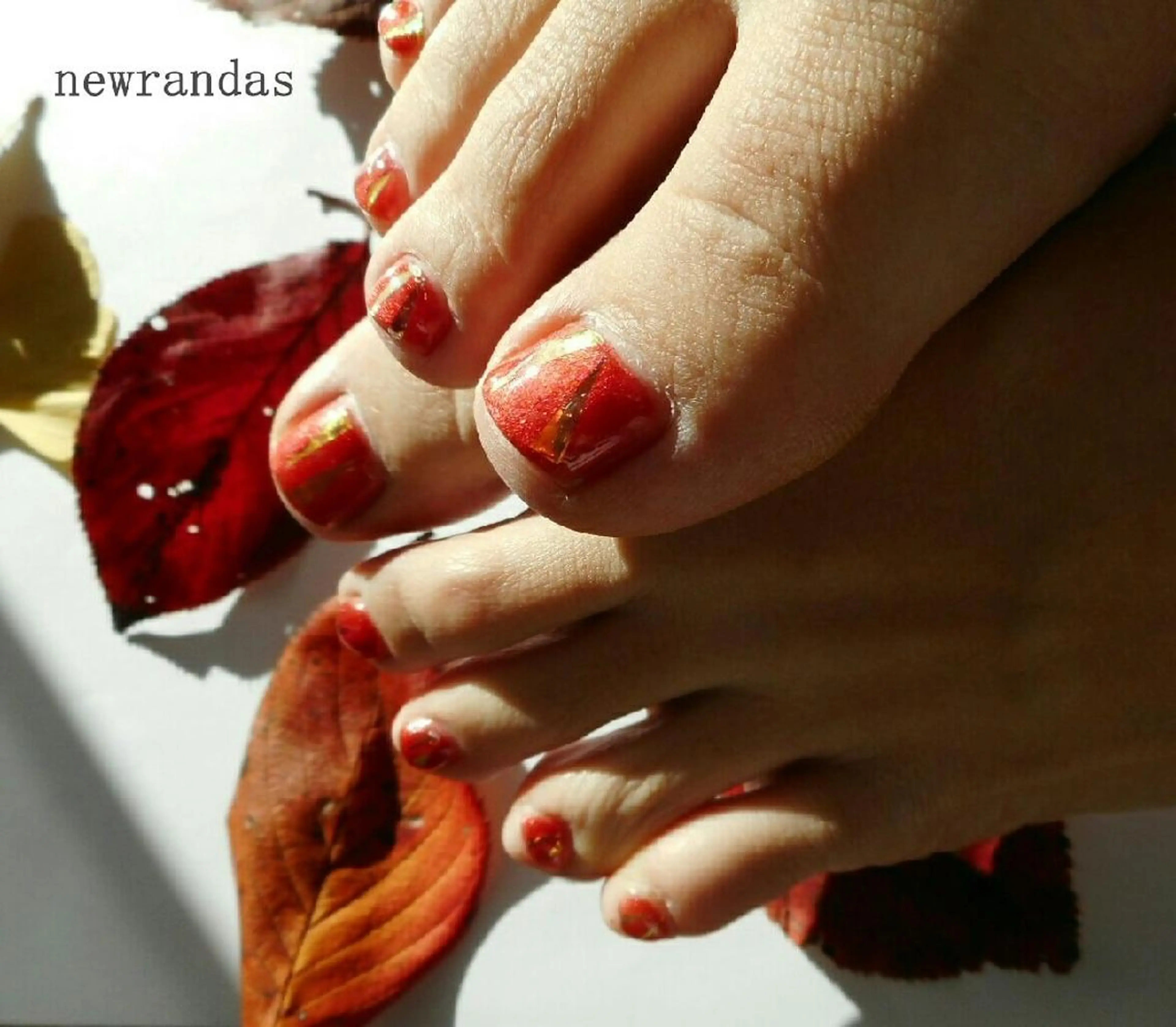 ネイル オーロラネイル オレンジ newrandas hitomiのネイルデザイン