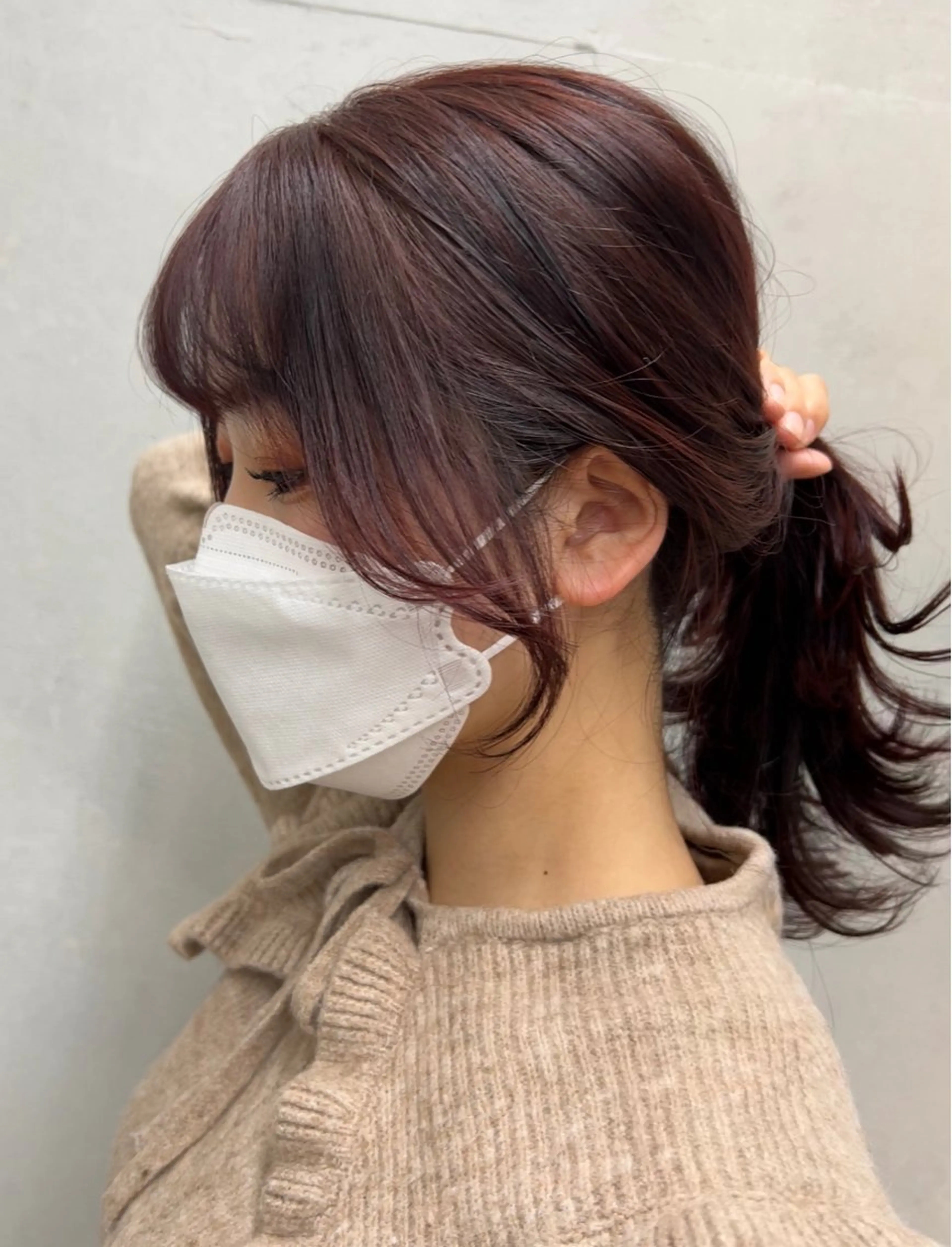 セミロング 顔周りカット 吉田 夢のヘアスタイル