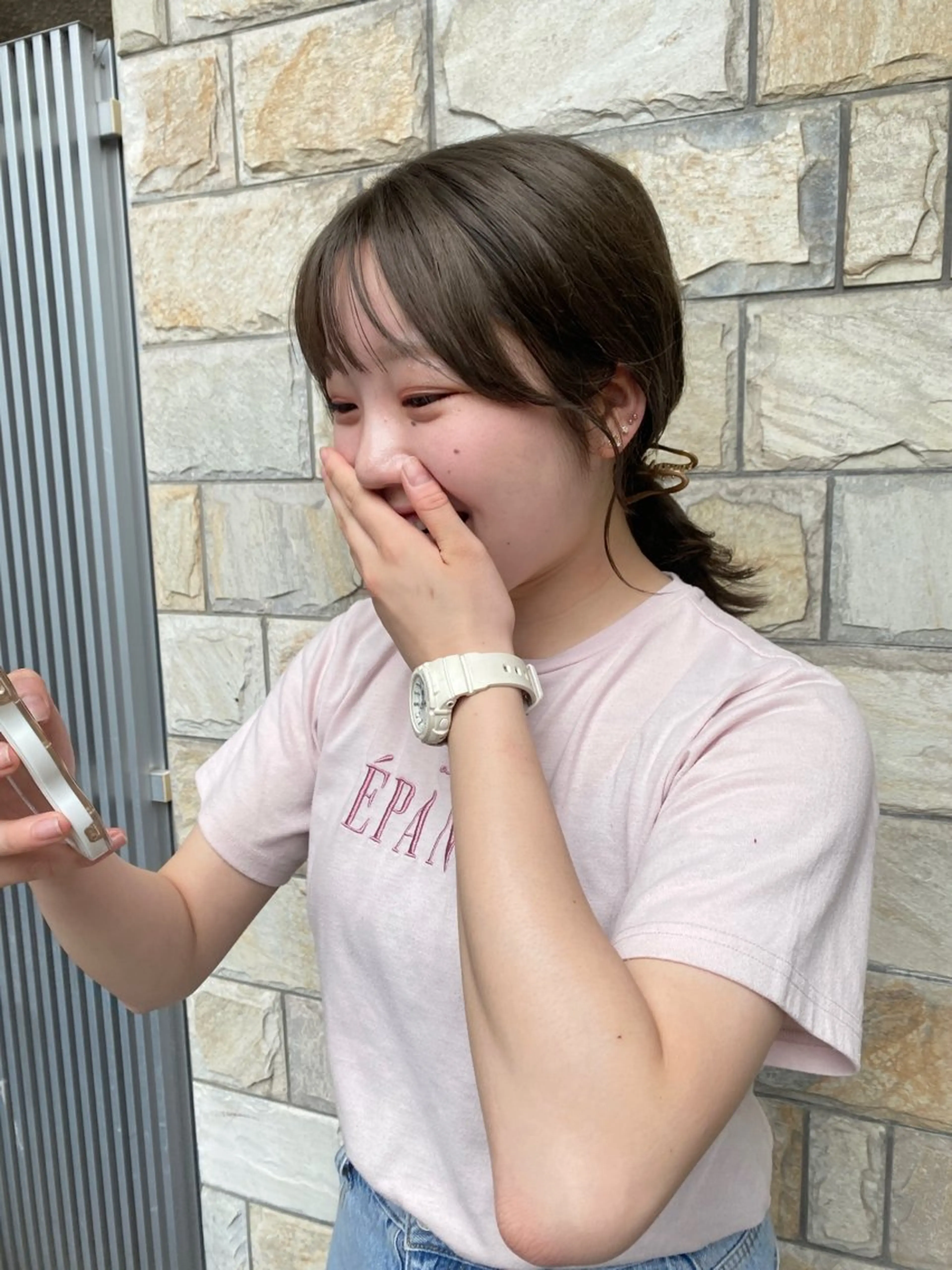 セミロング カラー グレージュ オリーブグレージュ オリーブグレー カット ヘアカラー アオイ🩵暖色 /まろやかカラーのヘアスタイル