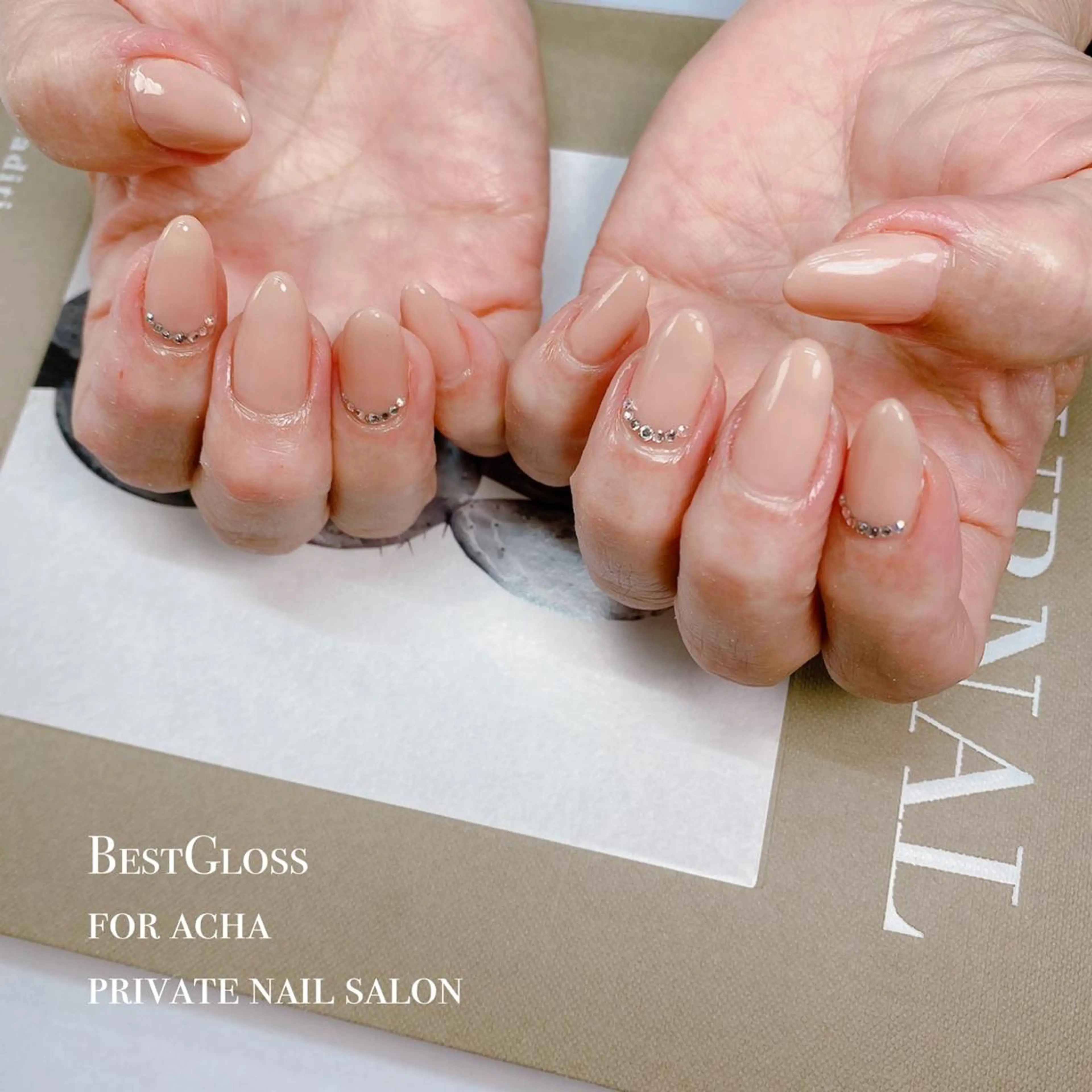 セミロング ネイル ワンカラーネイル 足立区竹ノ塚 BestGlossのネイルデザイン