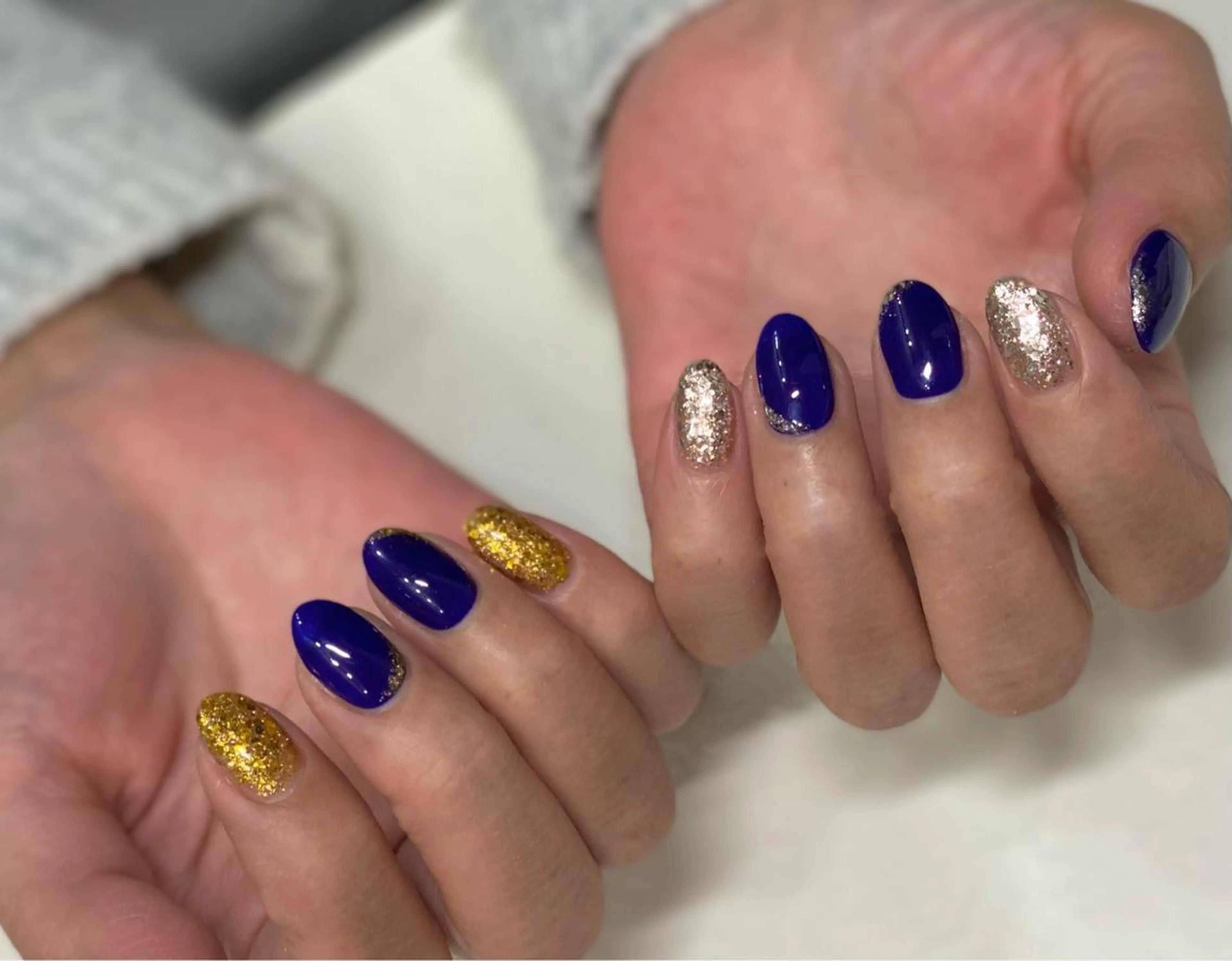 ネイル ゴールド ネイビー シルバー みん 🌸のエステ・リラクイメージ
