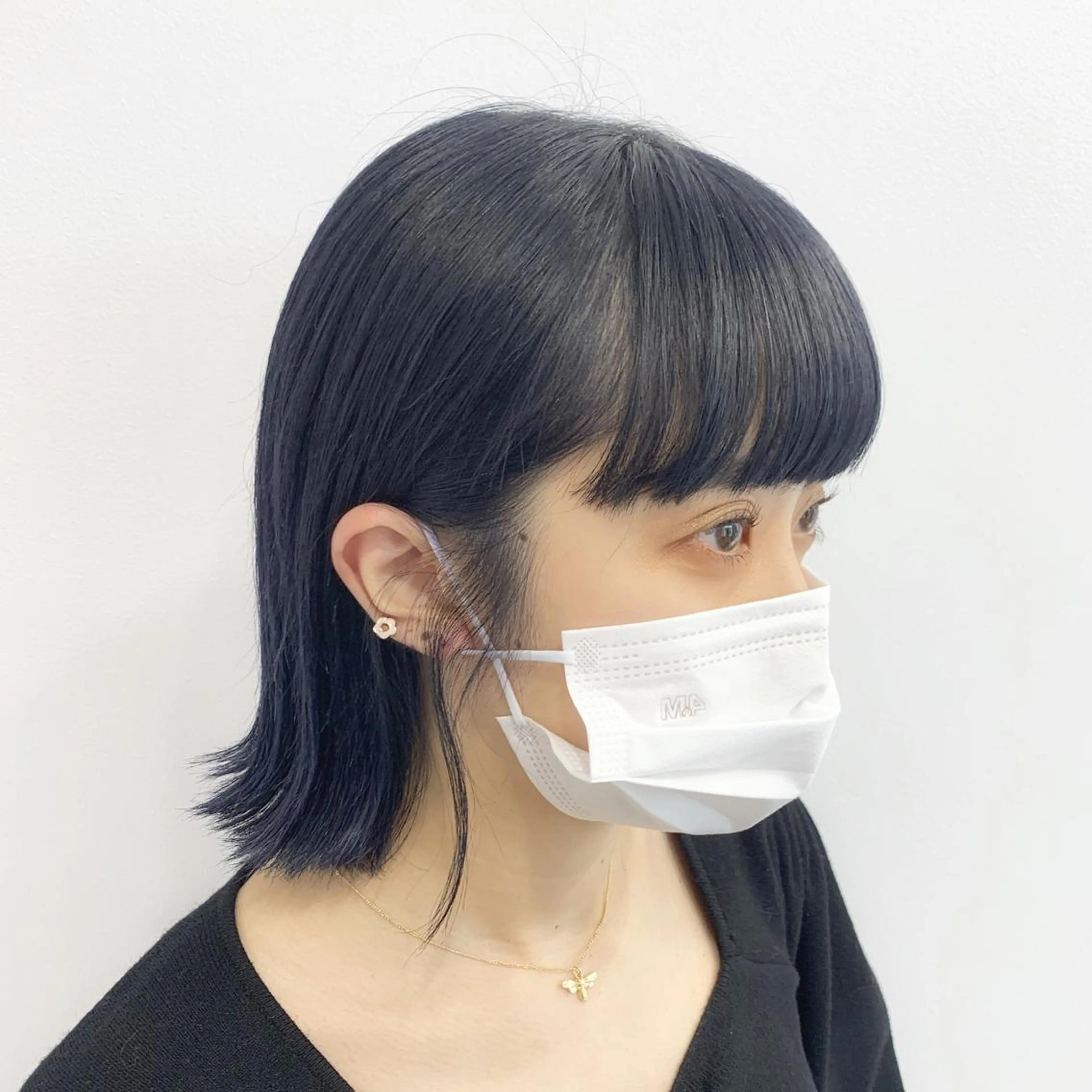 ミディアム カラー ヘアアレンジ ブルーカラー ネイビーカラー 🍒暖色✖️レイヤー ／Haruna🍒のヘアスタイル