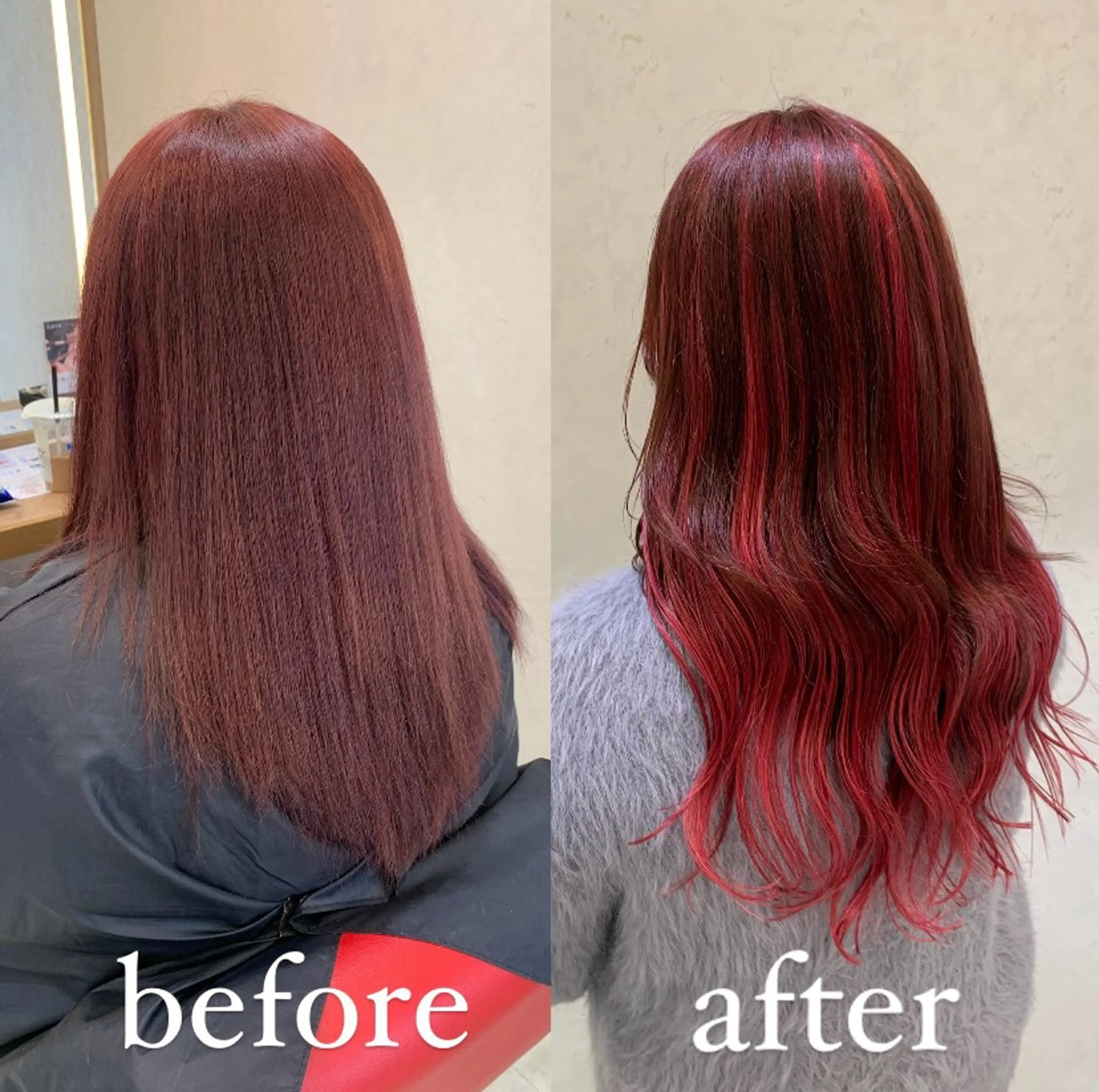 ロング シールエクステ エクステ レイヤーカット ayumi🌈 インナーカラー🌈のヘアスタイル