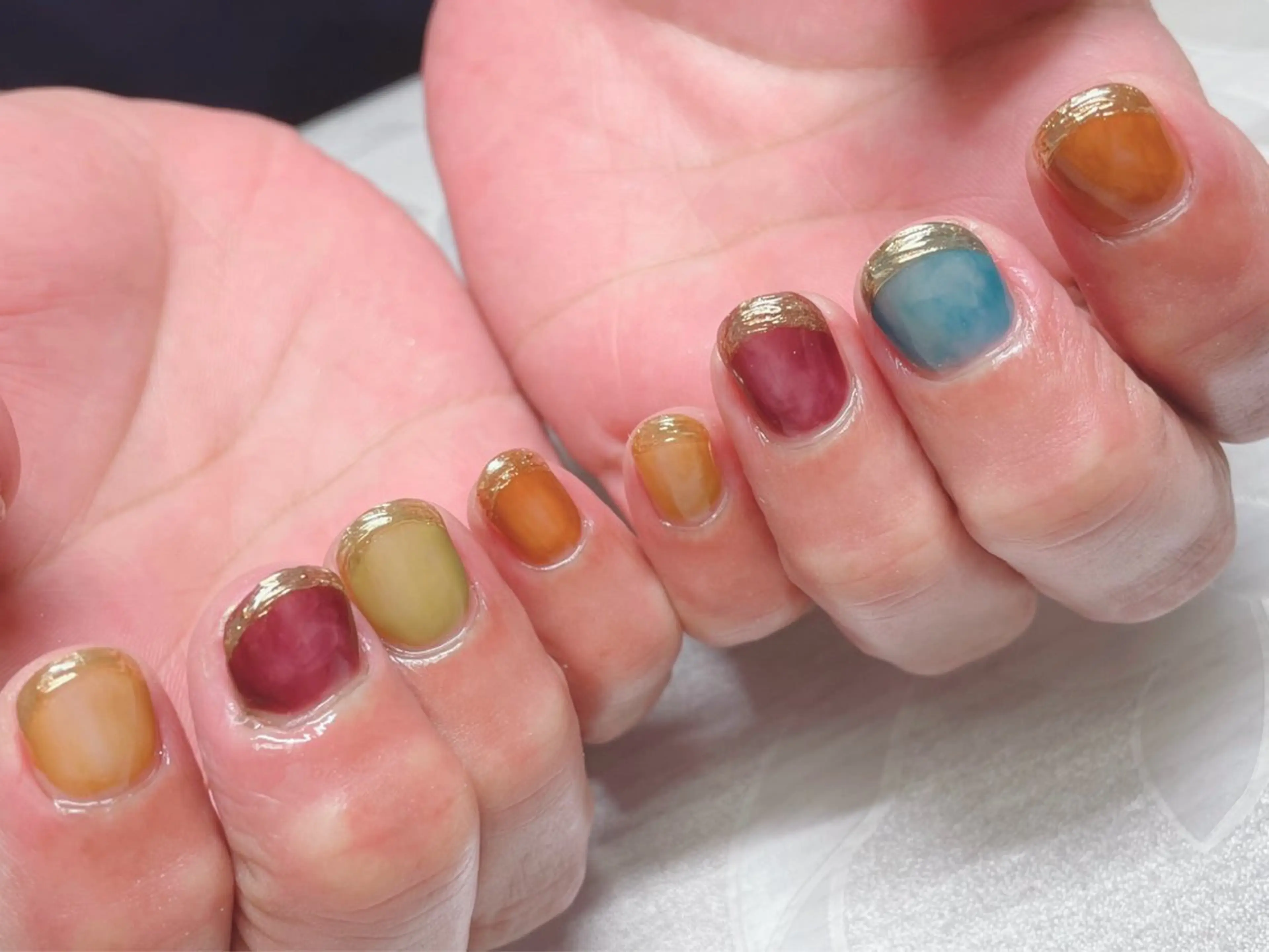 ネイル フレンチネイル ミラーネイル ニュアンスネイル 芦辺 香奈のネイルデザイン