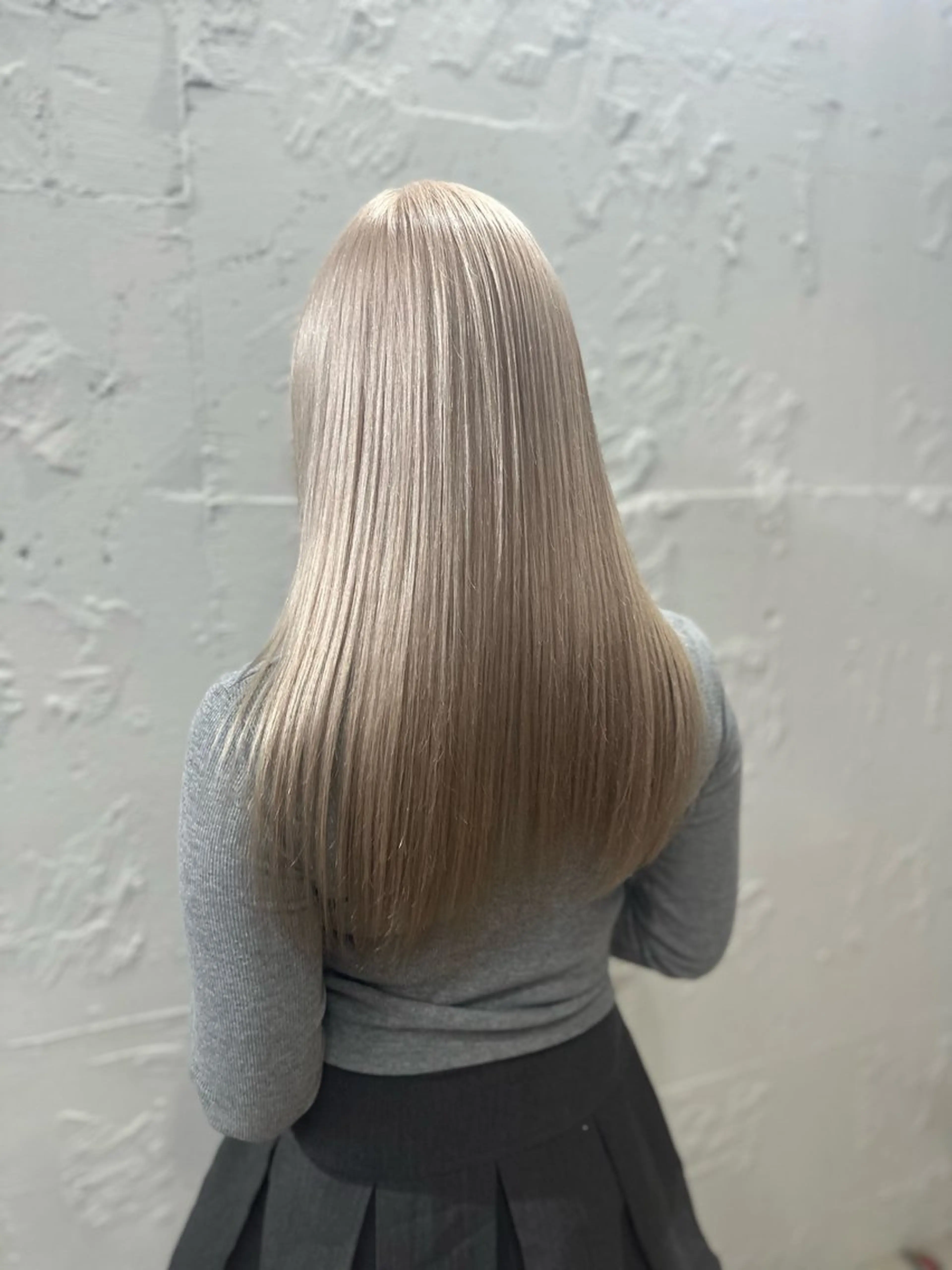 セミロング カラー ベージュカラー ブリーチ ケアブリーチ ハイトーンカラー ホワイトベージュ 🪡プルエクステ🪡 カラエク評価◎ユウゴのヘアスタイル