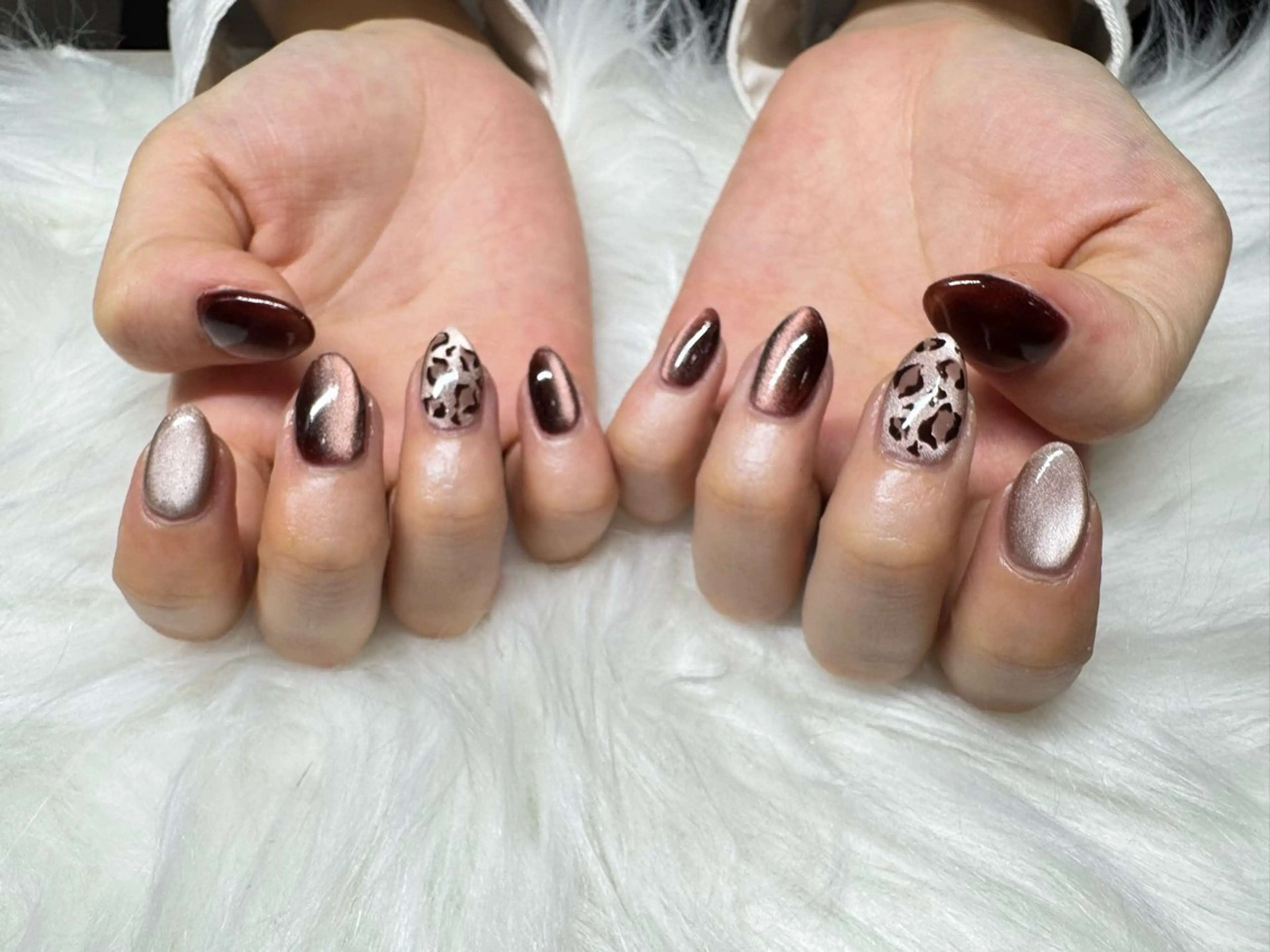 ネイル アニマル柄 アートネイル マグネットネイル ハンドネイル フットネイル ハンドケア RIUA_ masamiのネイルデザイン