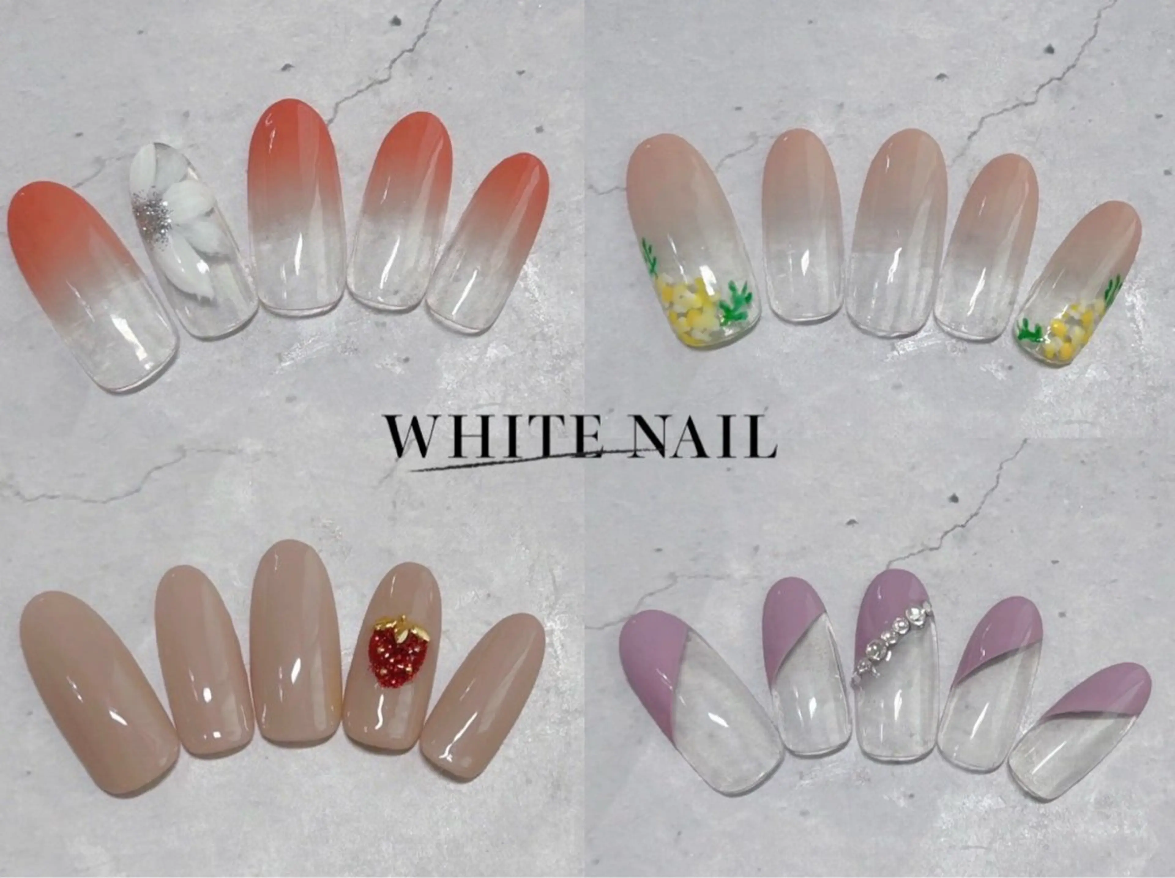 ネイル シンプルネイル ハンドネイル WHITE NAIL ホワイトネイルのネイルデザイン