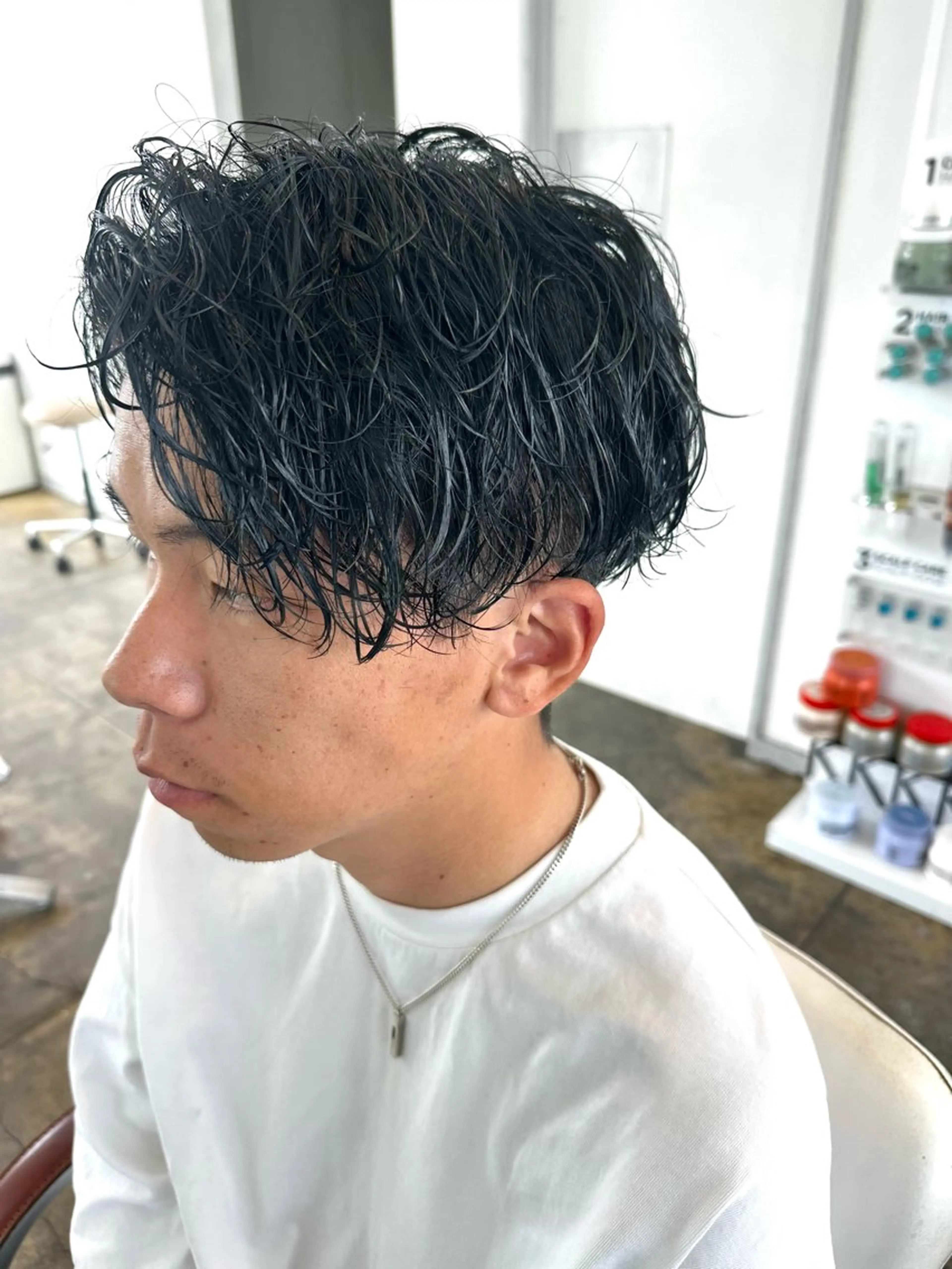 ショート パーマ メンズ 森本 光貴のヘアスタイル