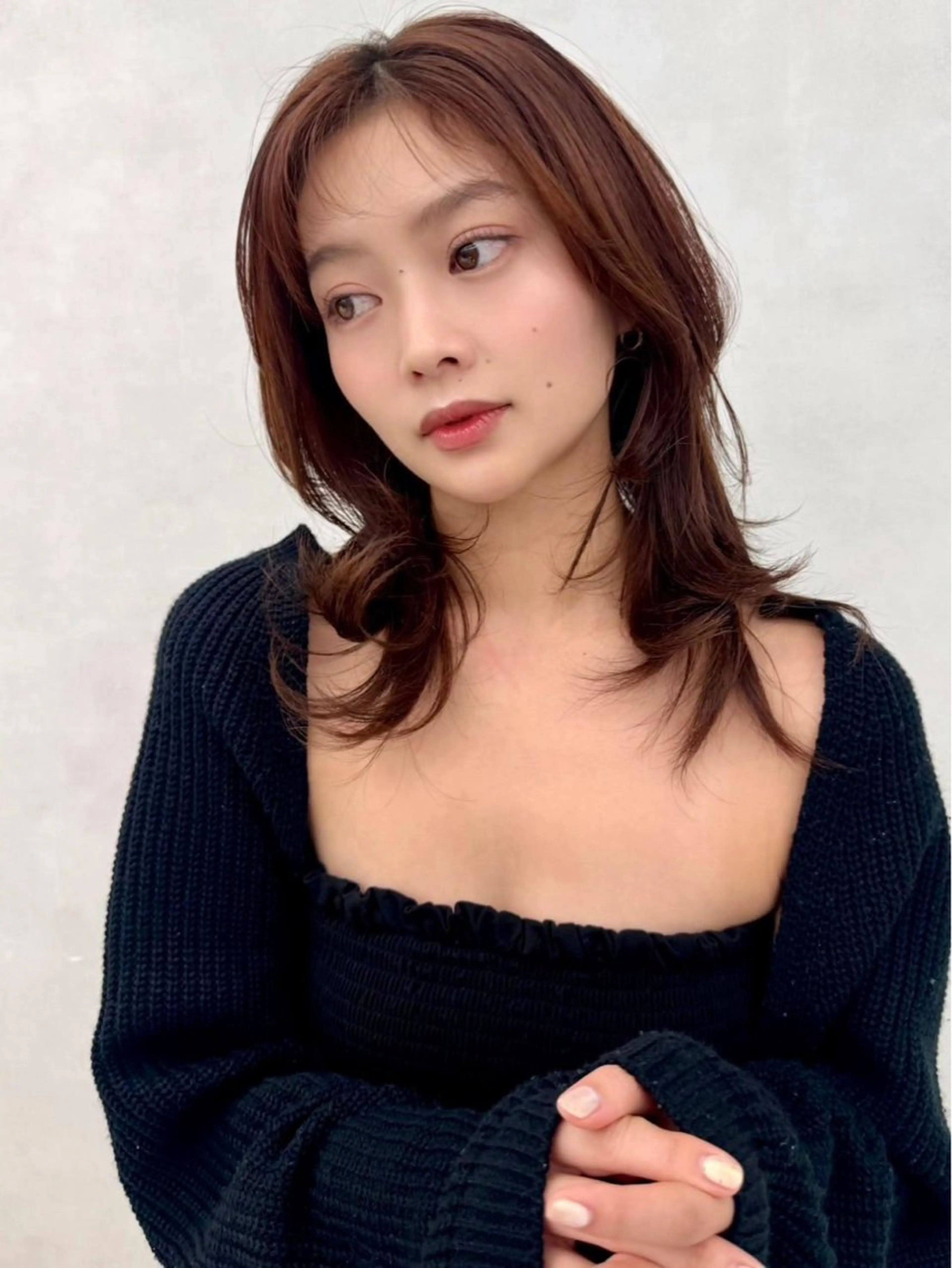 ロング カラー カット ヘアカラー トリートメント 🇰🇷韓国レイヤー ケアカラー／田川佑紀のヘアスタイル