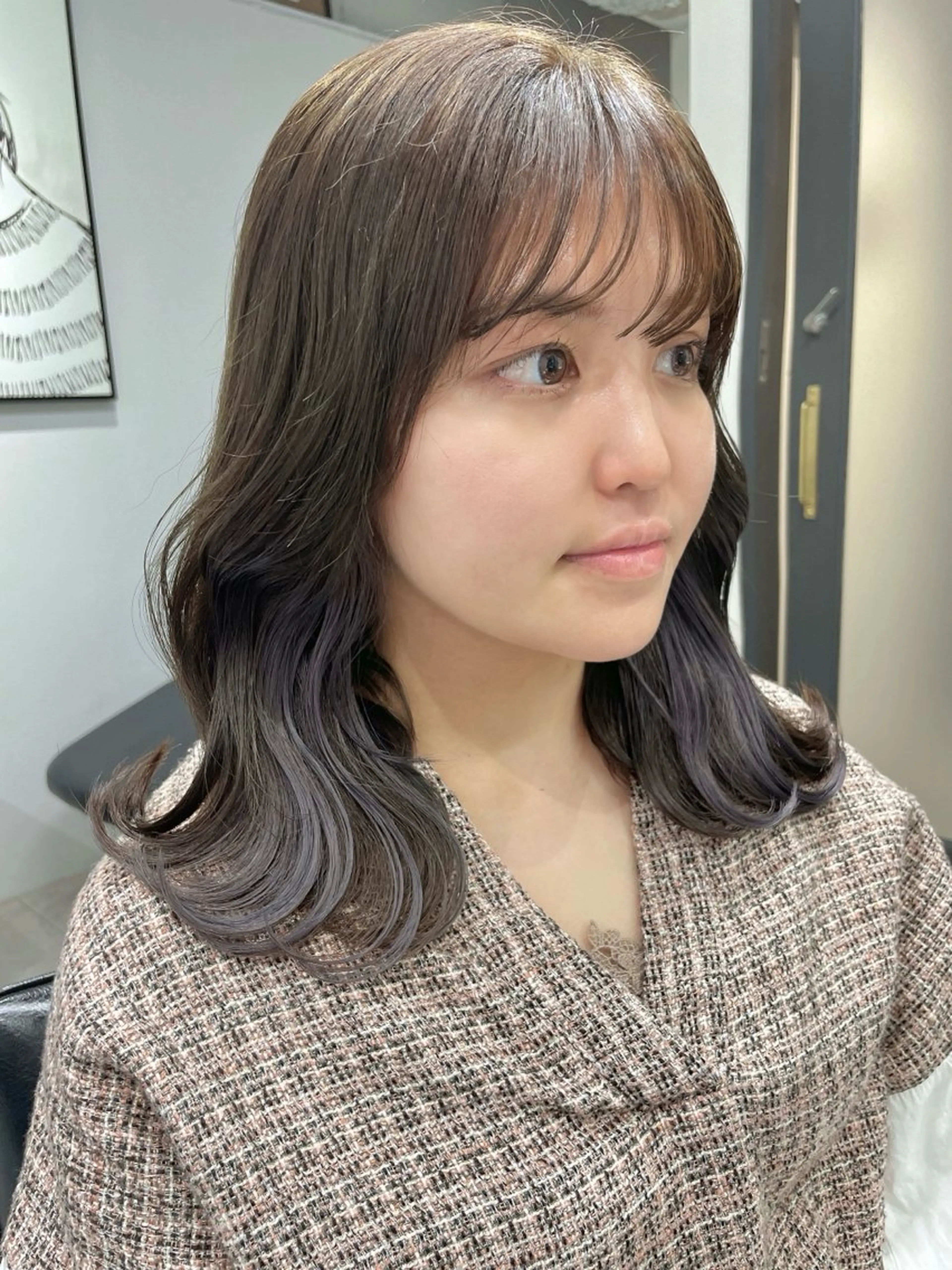 セミロング カラー カット ヘアカラー 髪質改善will hairdesignのヘアスタイル