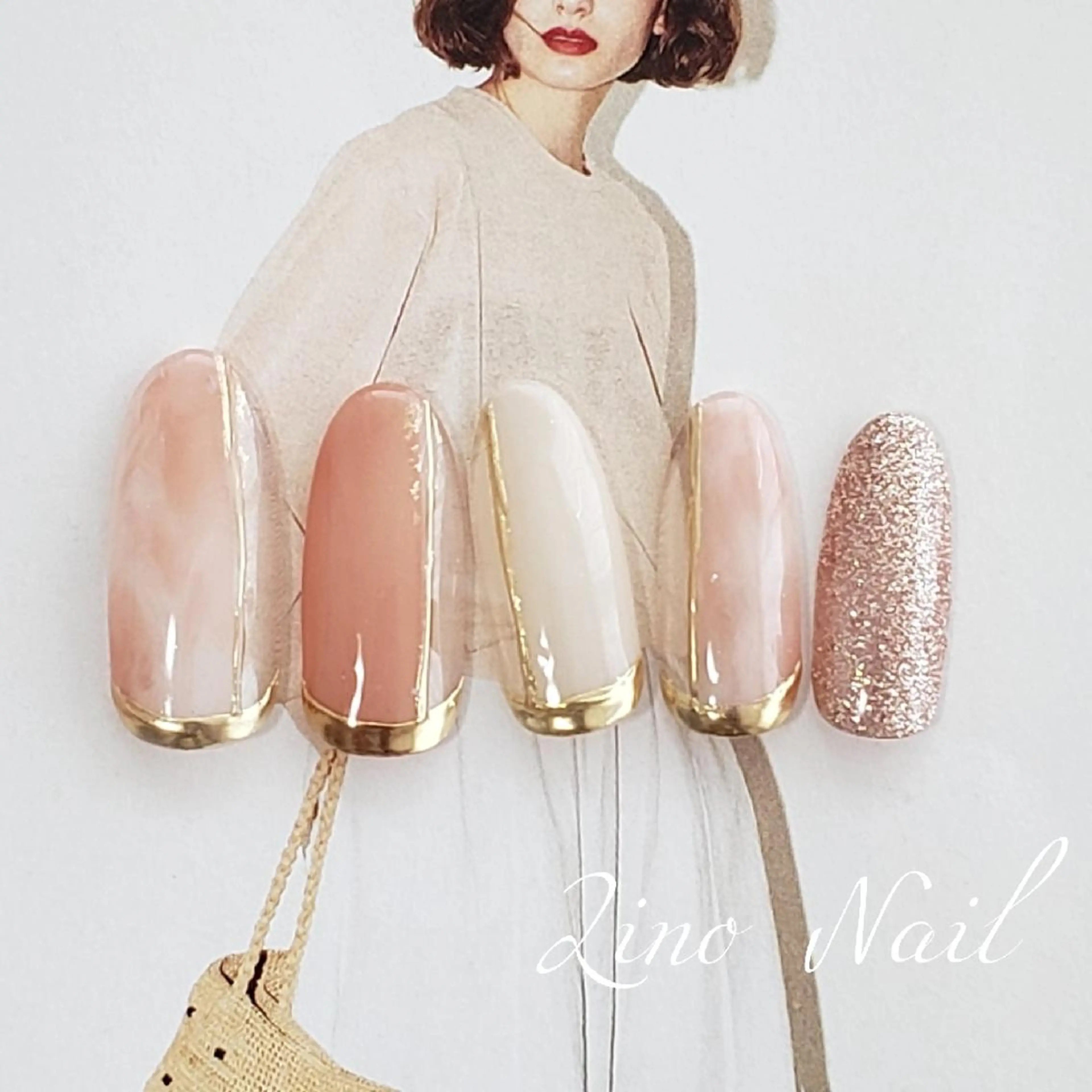 ネイル カジュアル ジェルネイル ミラーネイル ニュアンスネイル オフィスネイル ハンドネイル Lino Nailのネイルデザイン