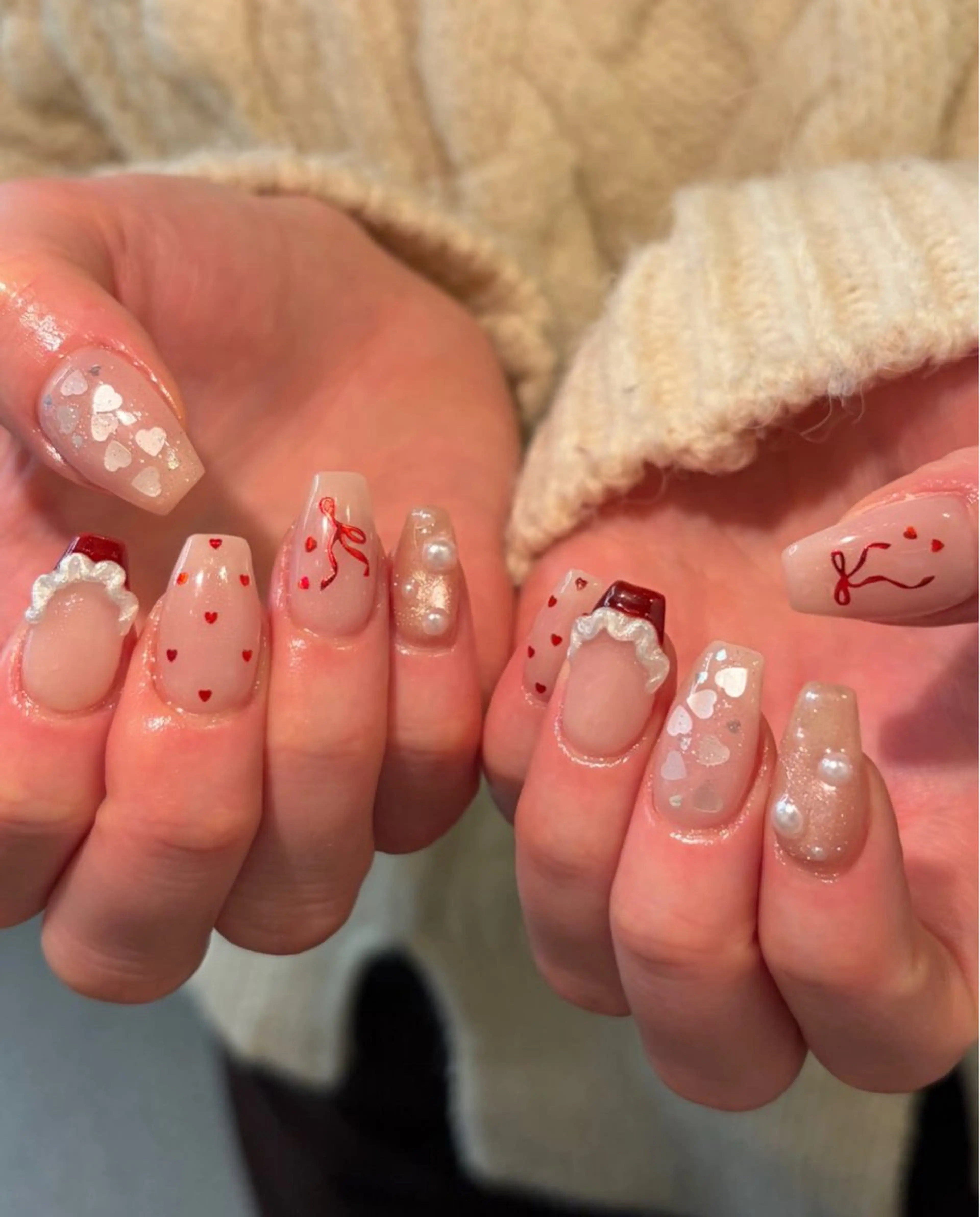 ネイル ハンドネイル ハンドケア あや✨🌸長さだし カワイイ系ピンク専門のネイルデザイン