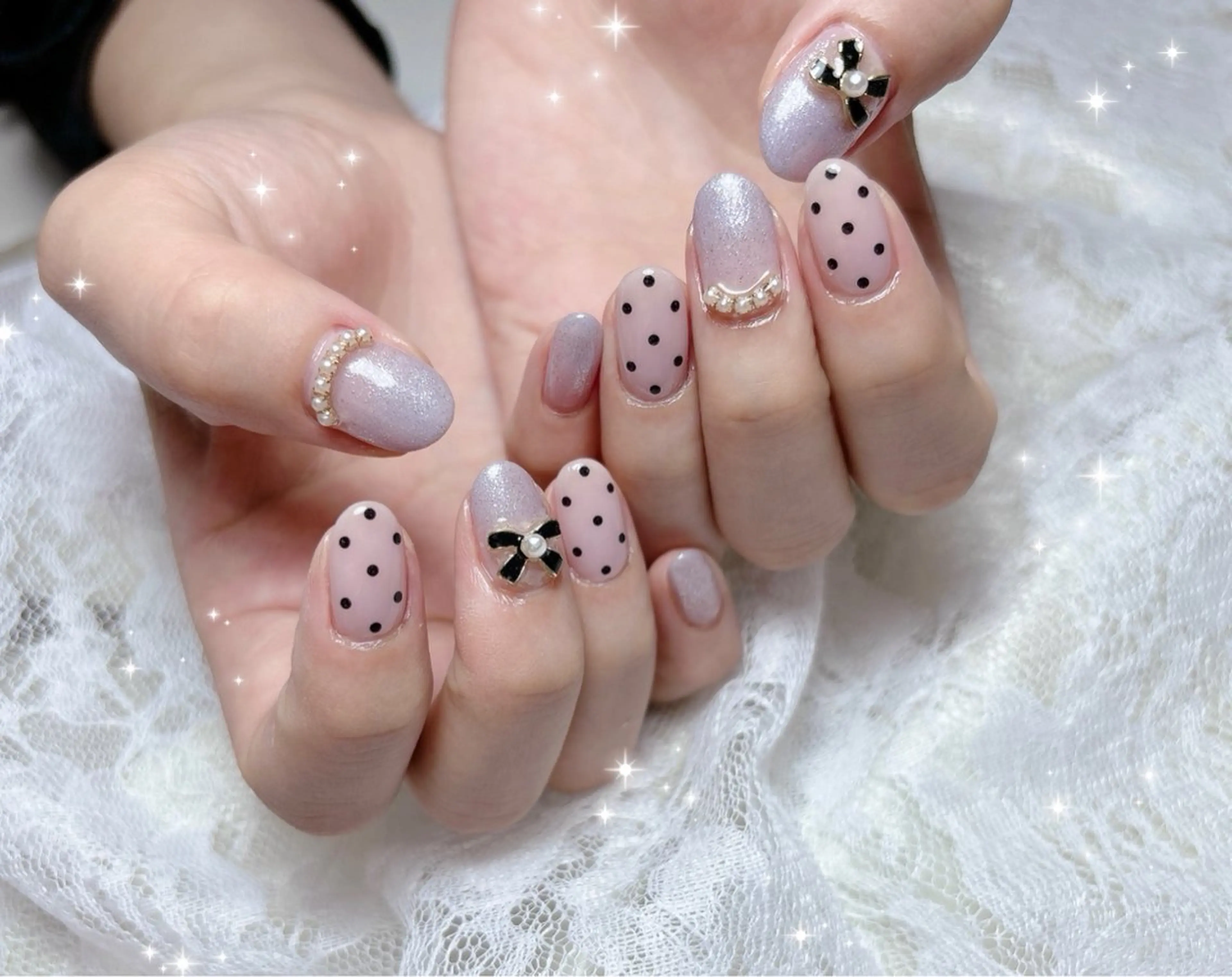 ネイル ドット グラデーション ハンドネイル FLARE NAIL フレアネイルのネイルデザイン