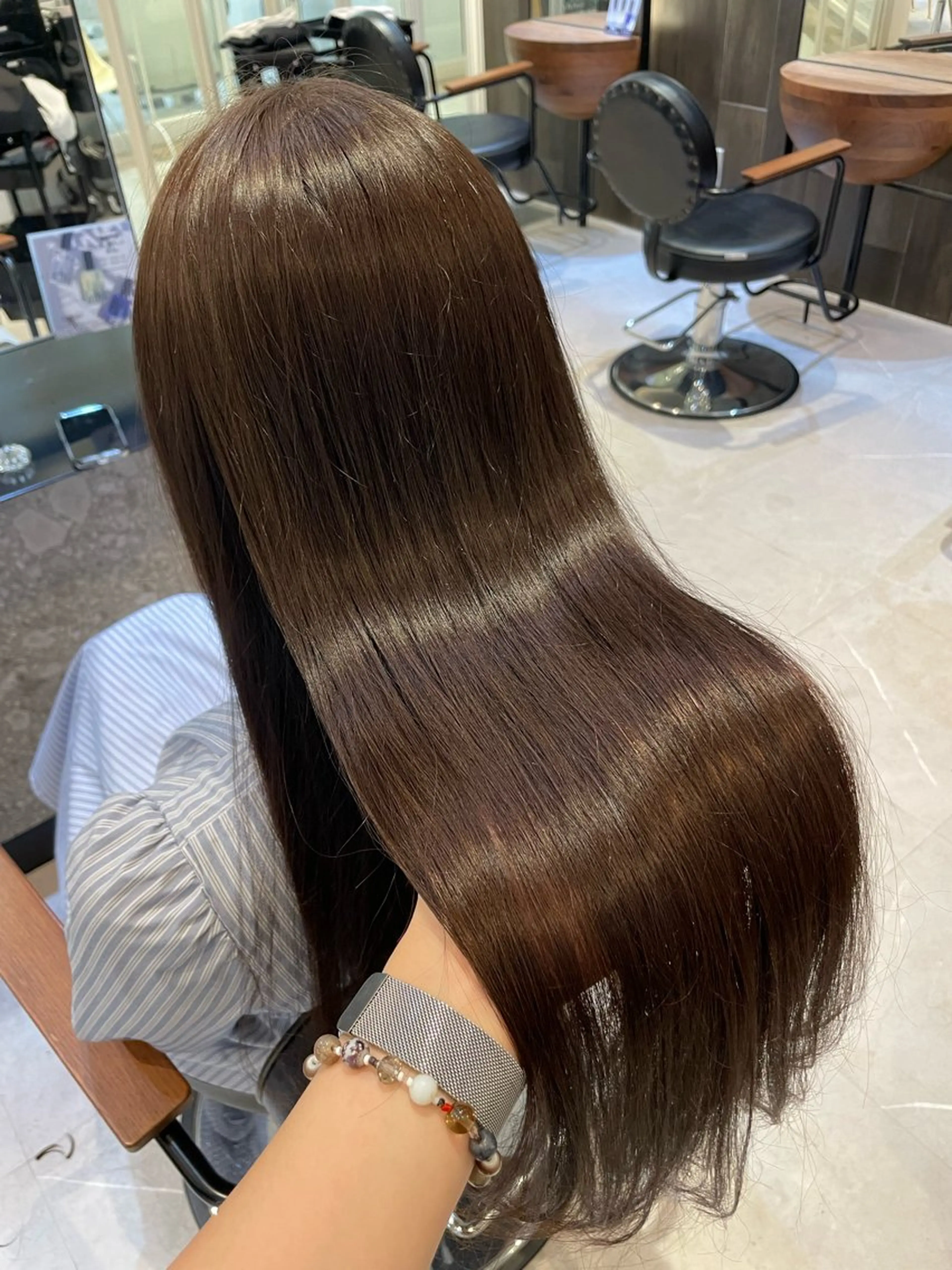 ロング カラー ブラウンカラー カット ヘアカラー トリートメント オリーブカラー🫒/ ハッシュカット/みゆのヘアスタイル