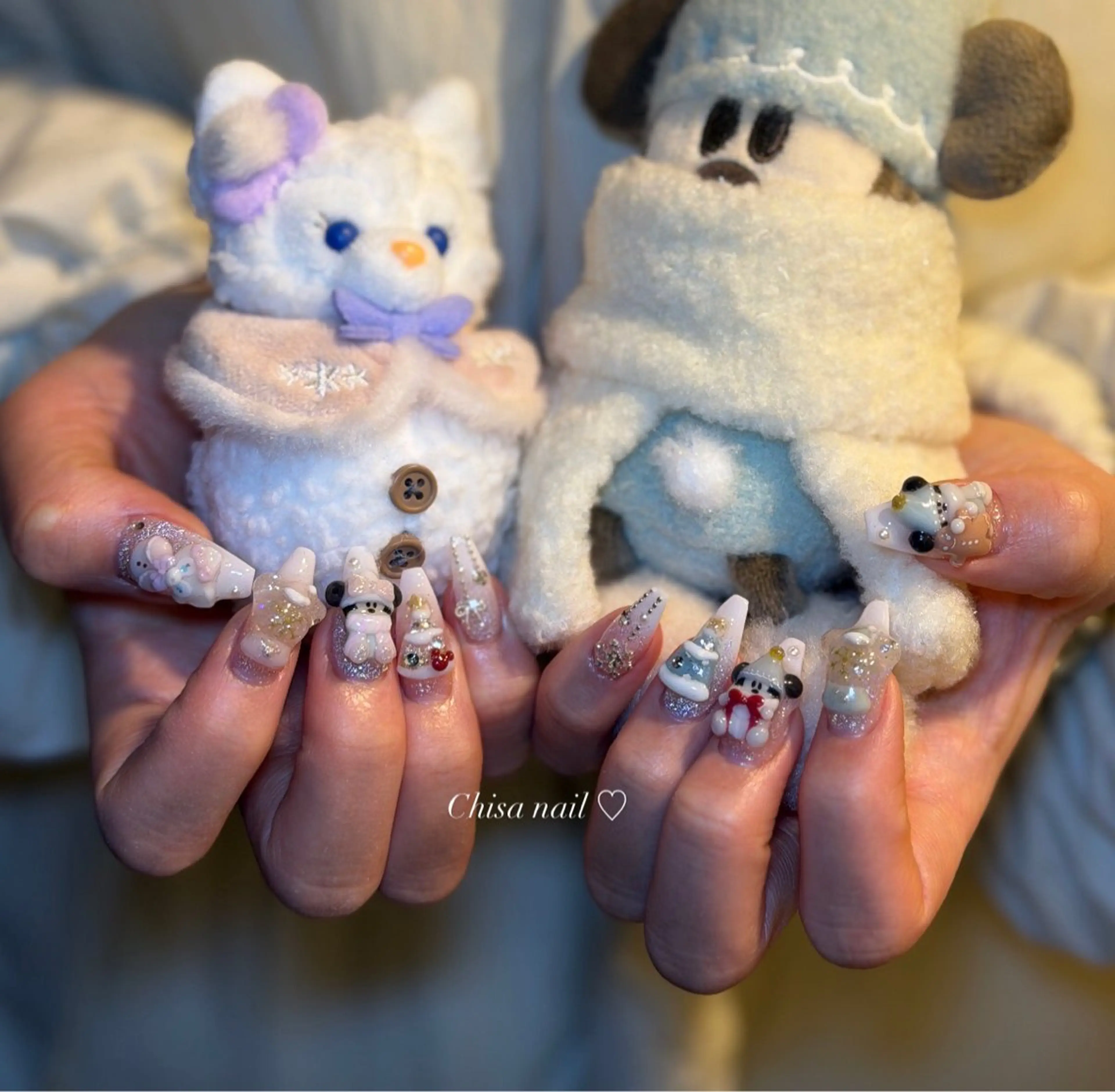 ネイル 長さ出し ジェルネイル グラデーション キラキラネイル 韓国ネイル Chisa Nail Studio所属・チ サのネイルデザイン